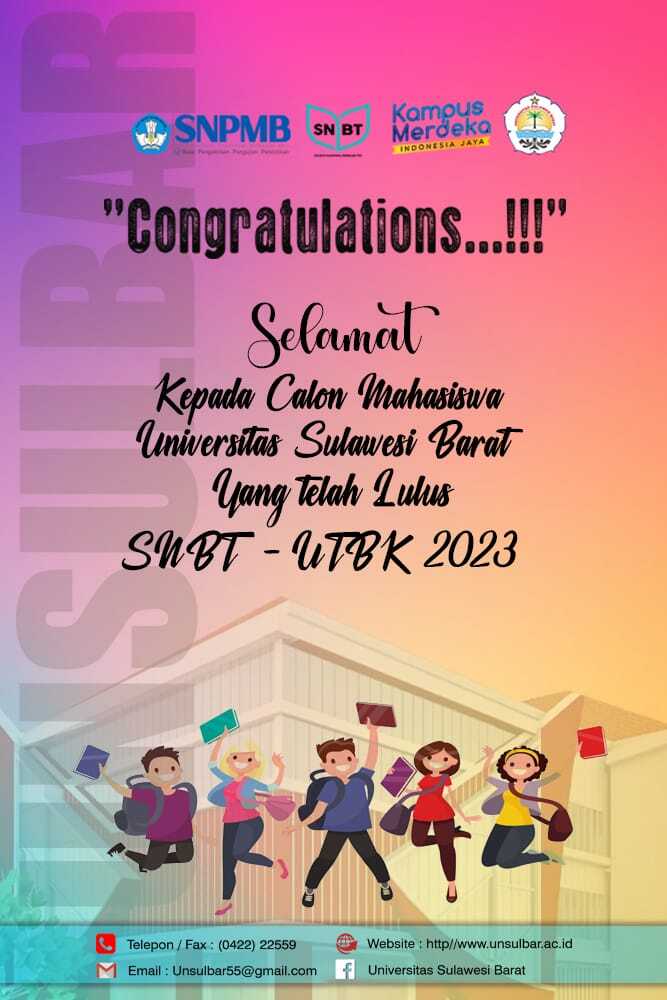 Daftar Peserta Lulus Seleksi Masuk UNSULBAR Jalur SNBT 2023