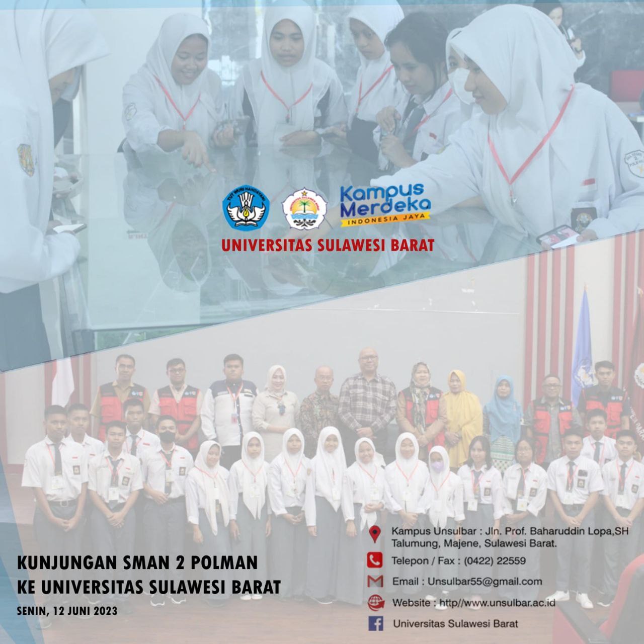 KUNJUNGAN SMAN 2 POLEWALI KE UNIVERSITAS SULAWESI BARAT