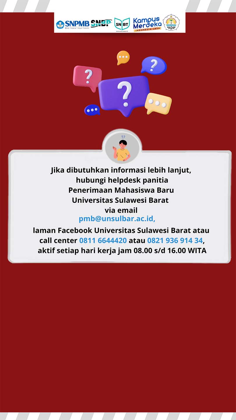 Berikut Jadwal Penting Penerimaan Mahasiswa Baru Unsulbar Tahun 2024