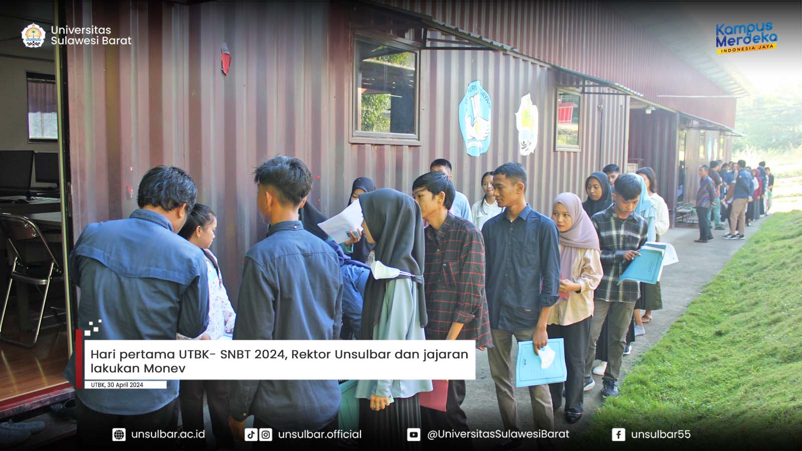 Hari pertama UTBK- SNBT 2024, Rektor Unsulbar dan jajaran lakukan Monev