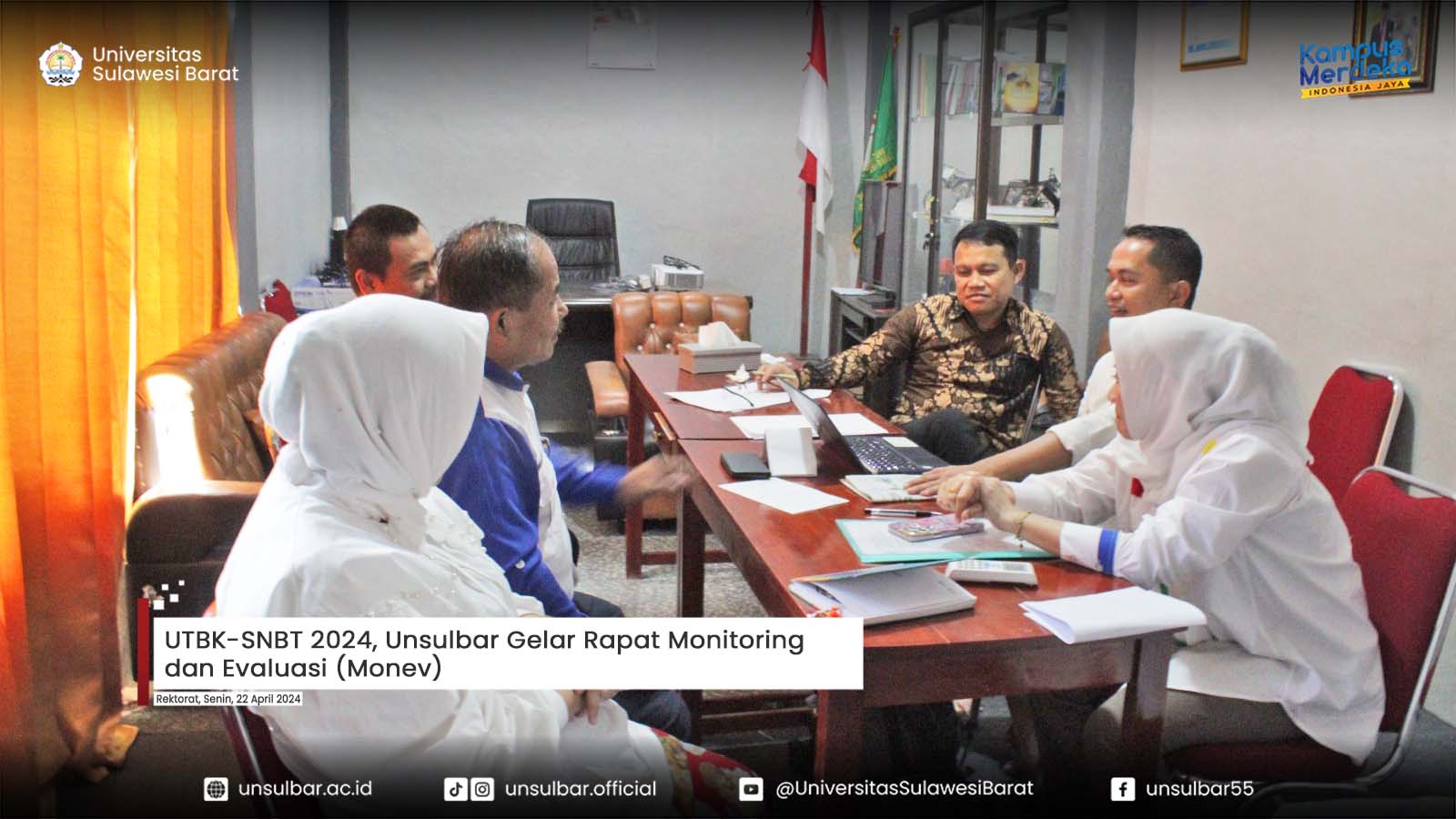 UTBK-SNBT 2024, Unsulbar Gelar Rapat Monitoring dan Evaluasi (Monev)