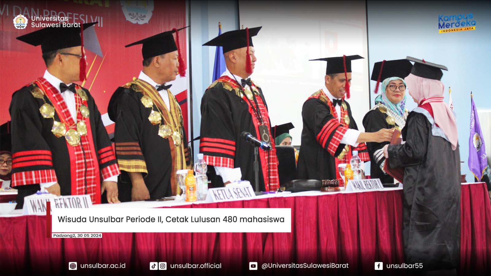 Wisuda Unsulbar Periode II, Cetak Lulusan 480 mahasiswa