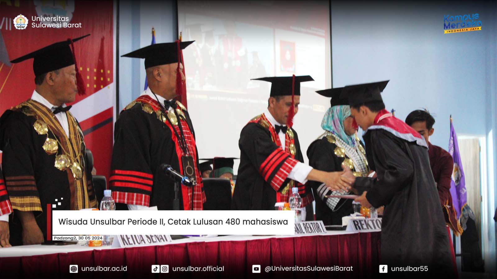 Wisuda Unsulbar Periode II, Cetak Lulusan 480 mahasiswa