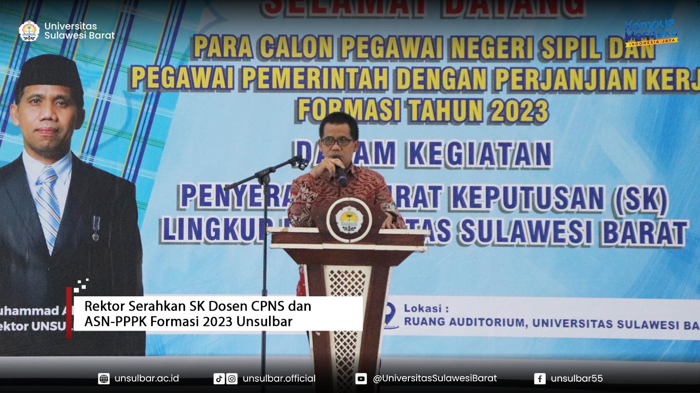 Rektor Serahkan SK Dosen CPNS dan ASN-PPPK Formasi 2023 Unsulbar