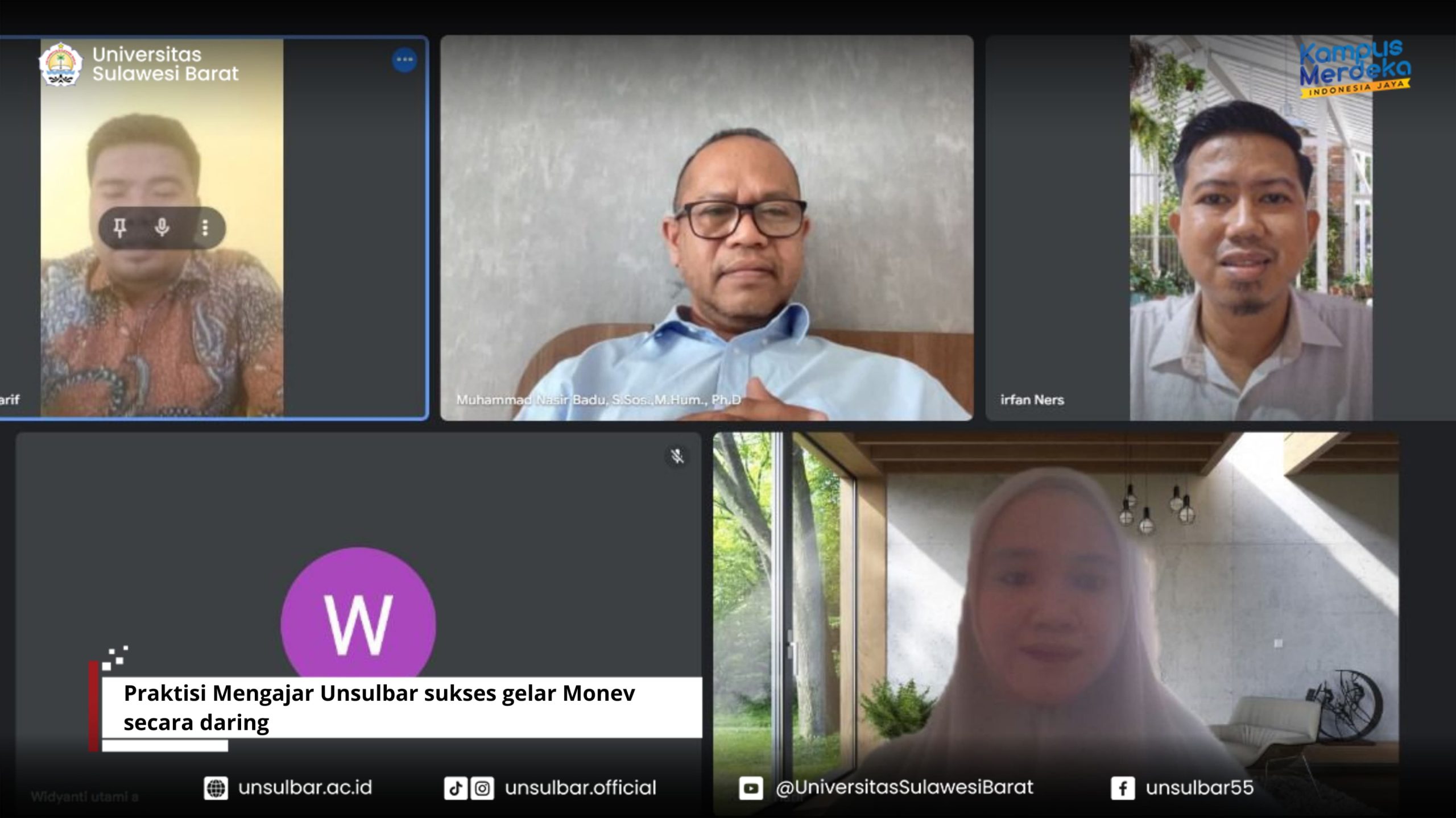 Praktisi Mengajar Unsulbar sukses gelar Monev secara daring