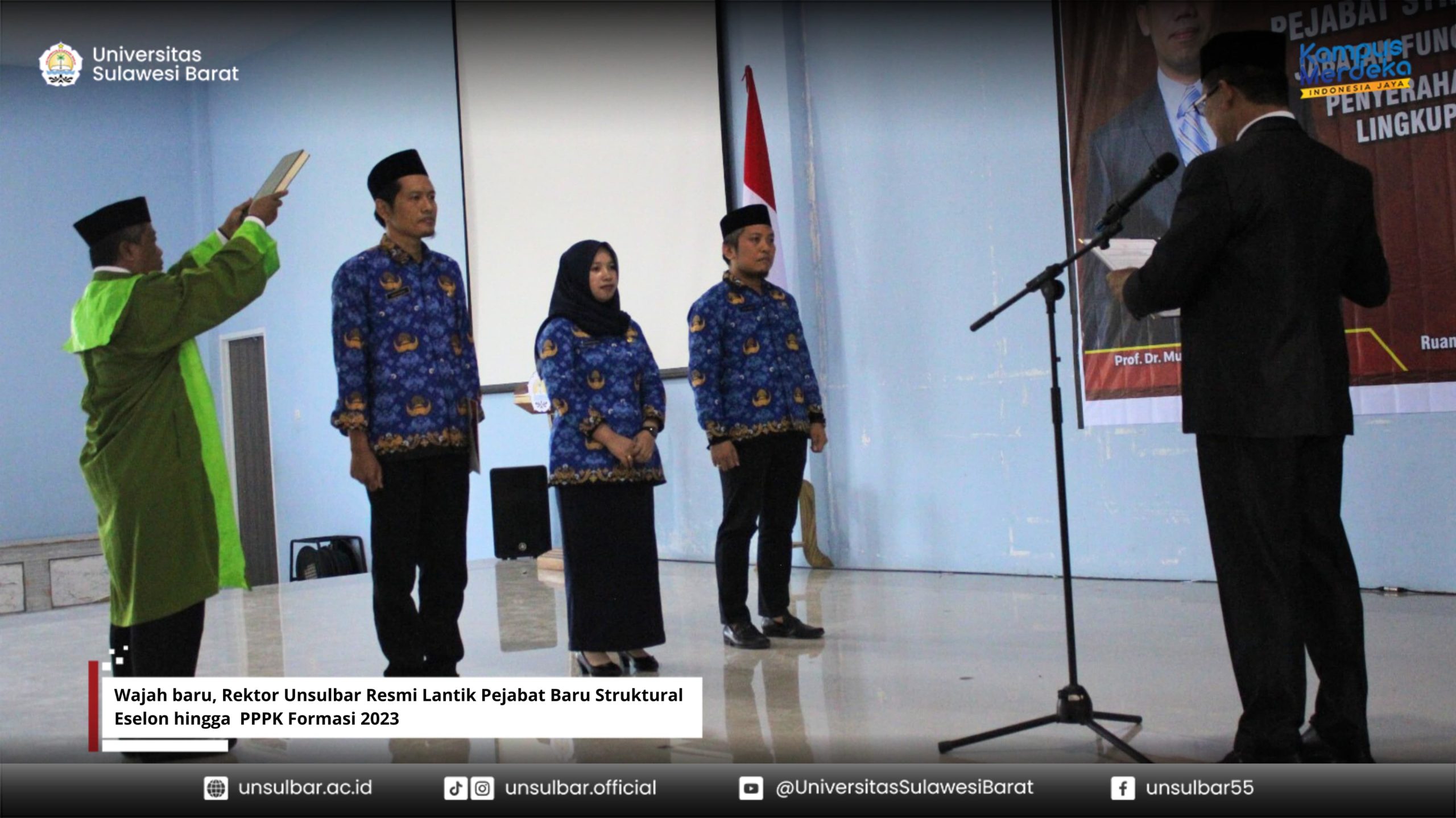 Wajah baru, Rektor Unsulbar Resmi Lantik Pejabat Baru Struktural Eselon hingga  PPPK Formasi 2023