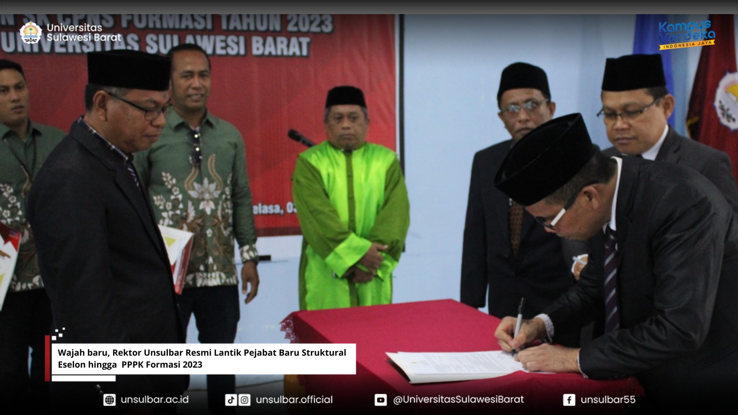Wajah baru, Rektor Unsulbar Resmi Lantik Pejabat Baru Struktural Eselon hingga  PPPK Formasi 2023