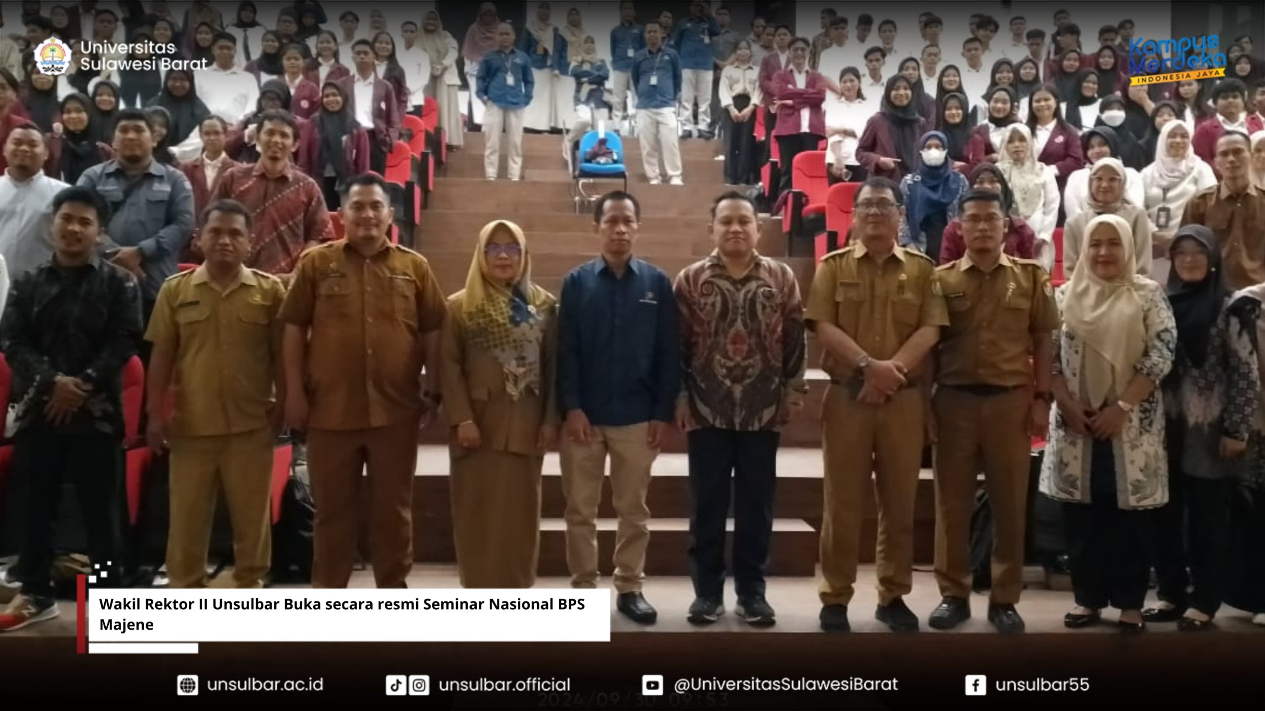 Wakil Rektor II Unsulbar Buka secara resmi Seminar Nasional BPS Majene