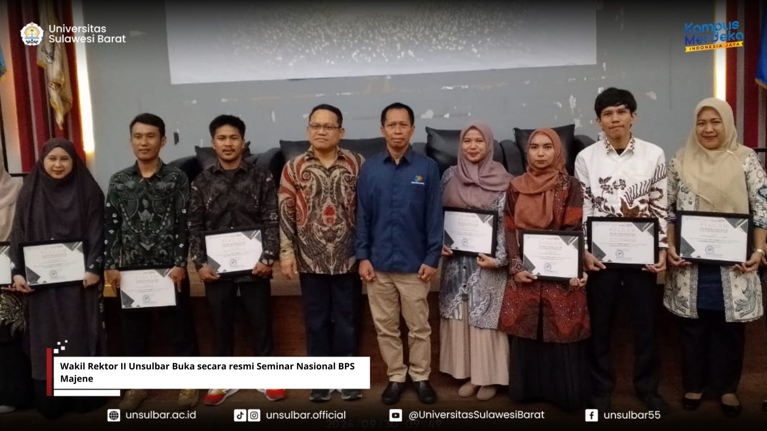 Wakil Rektor II Unsulbar Buka secara resmi Seminar Nasional BPS Majene