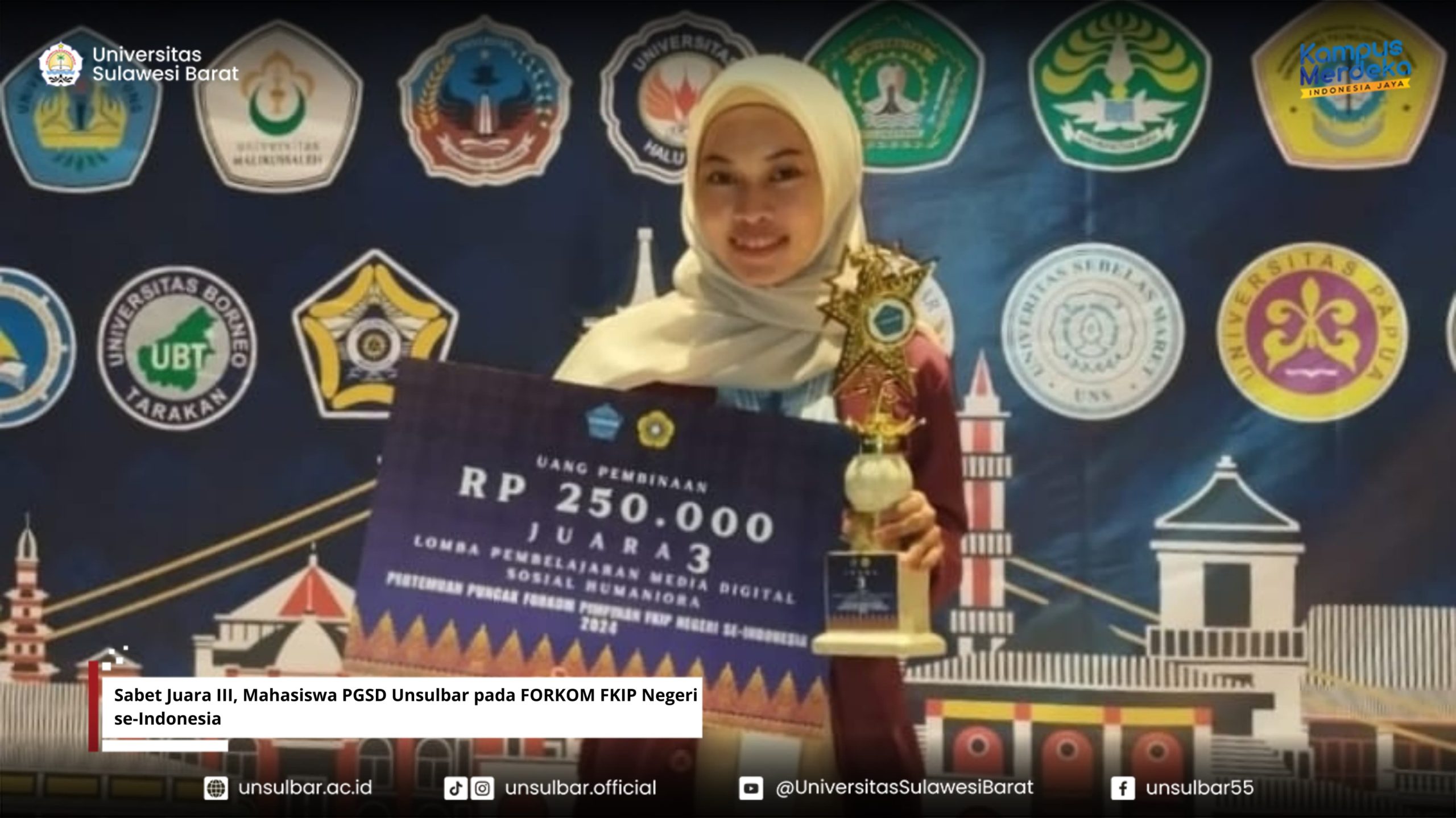 Sabet Juara III, Mahasiswa PGSD Unsulbar pada FORKOM FKIP Negeri se-Indonesia