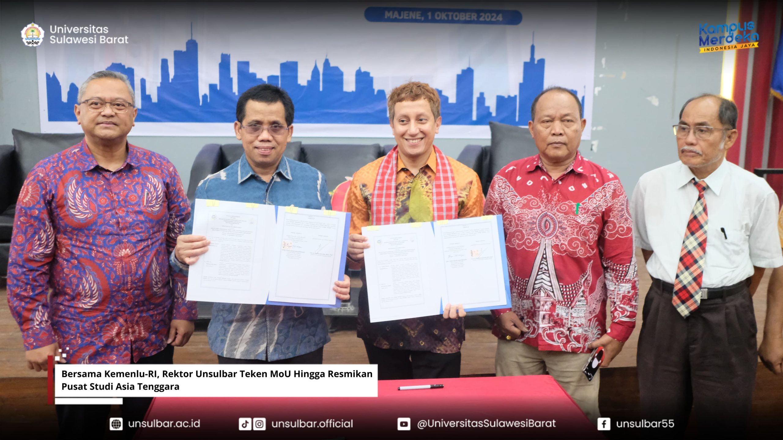 Bersama Kemenlu-RI, Rektor Unsulbar Teken MoU Hingga Resmikan Pusat Studi Asia Tenggara
