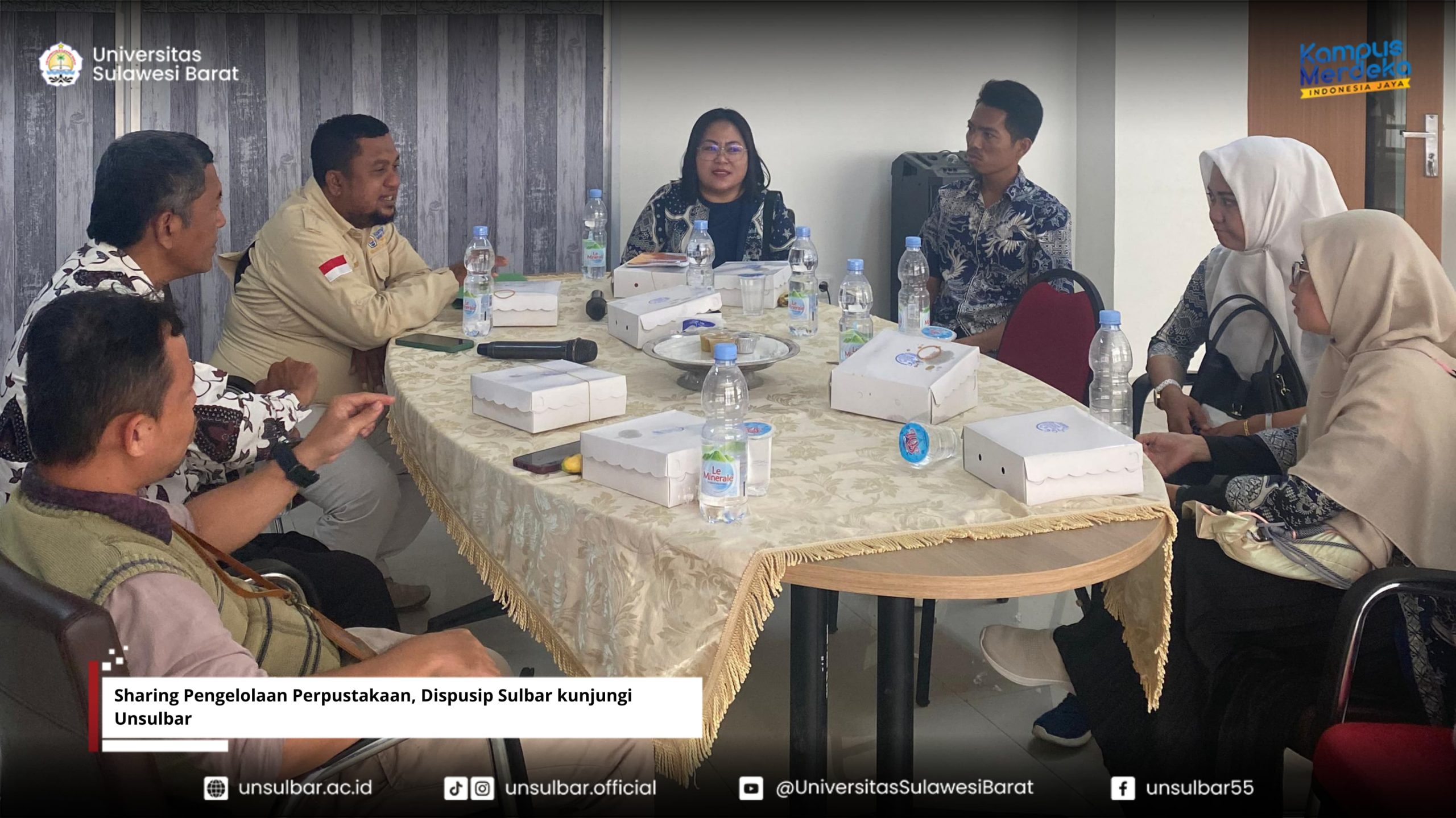 Sharing Pengelolaan Perpustakaan, DISPUSIP Sulbar kunjungi Unsulbar