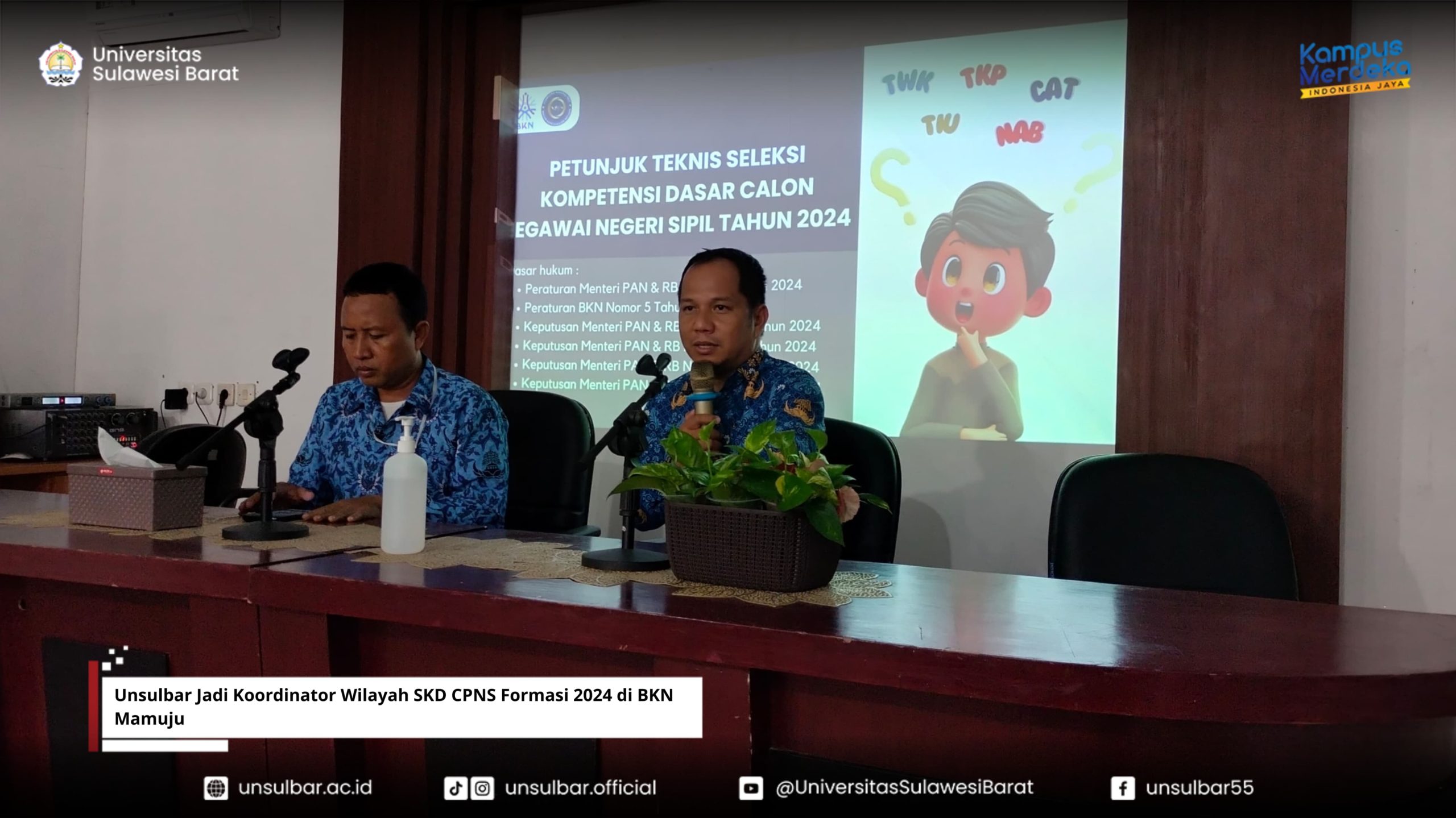 Unsulbar Jadi Koordinator Wilayah SKD CPNS Formasi 2024 di BKN Mamuju