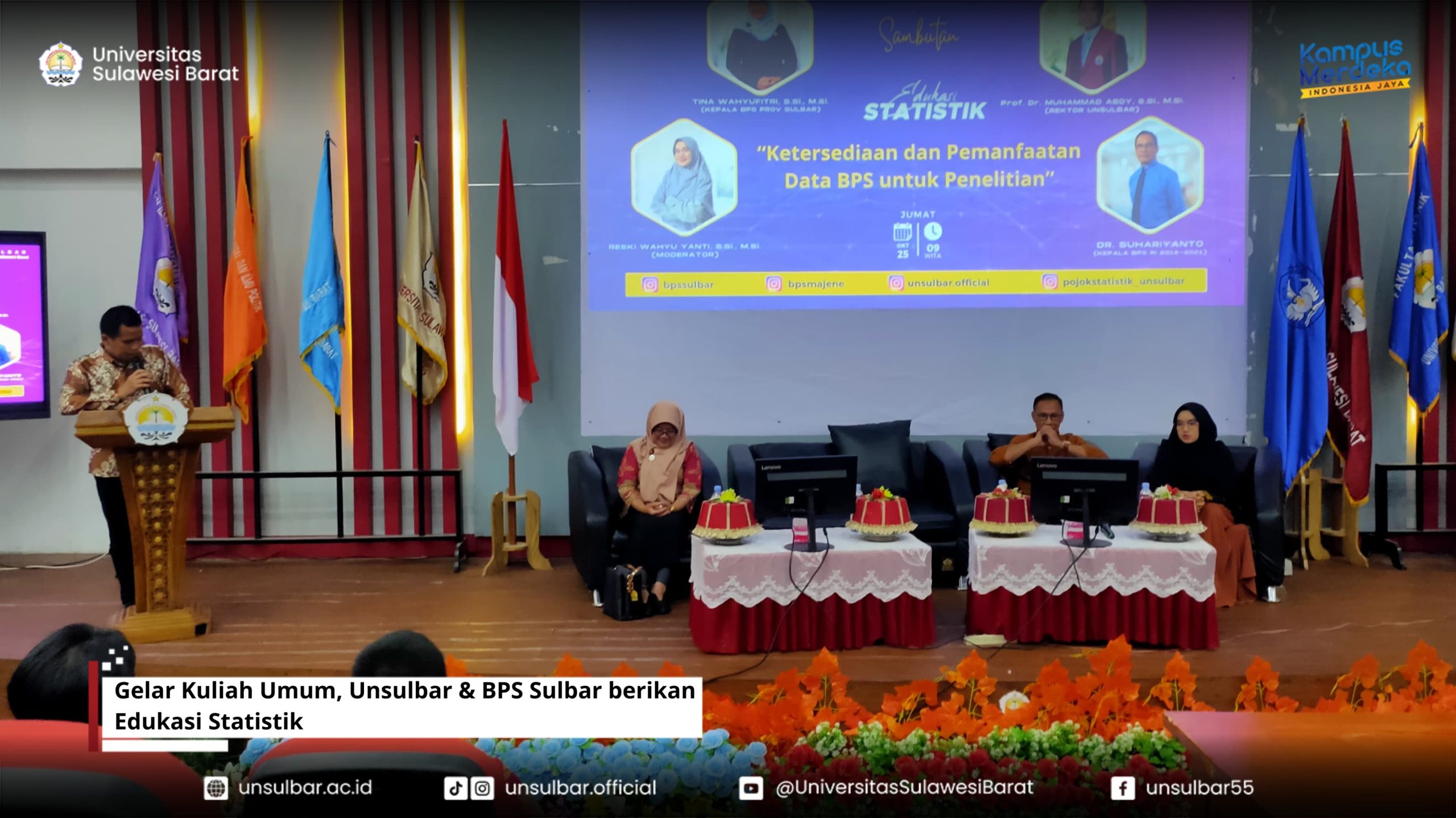 Gelar Kuliah Umum, Unsulbar & BPS Sulbar berikan Edukasi Statistik