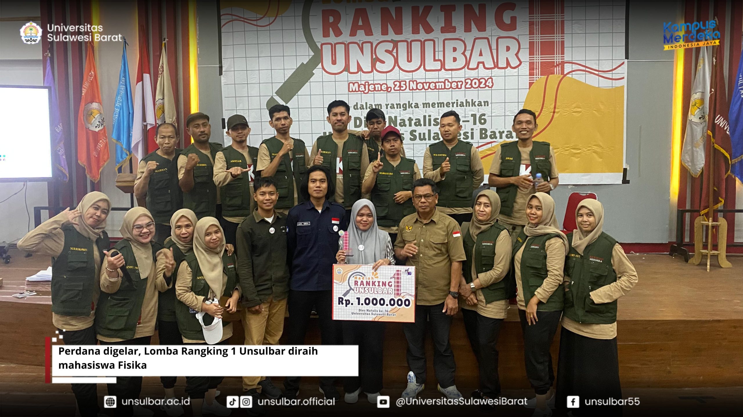 Perdana digelar, Lomba Rangking 1 Unsulbar diraih mahasiswa Fisika