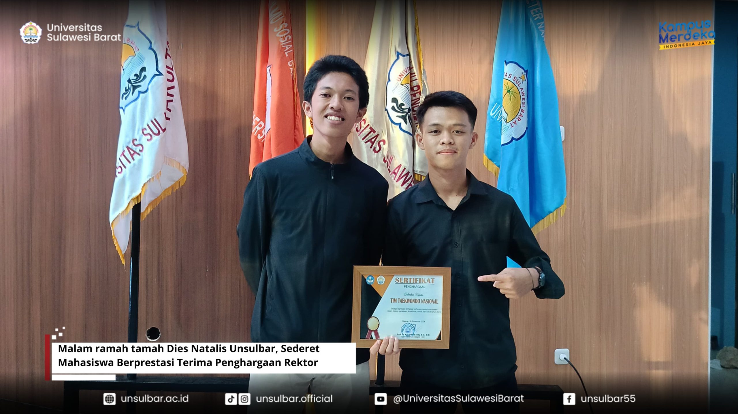 Malam ramah tamah Dies Natalis Unsulbar, Sederet Mahasiswa Berprestasi Terima Penghargaan Rektor
