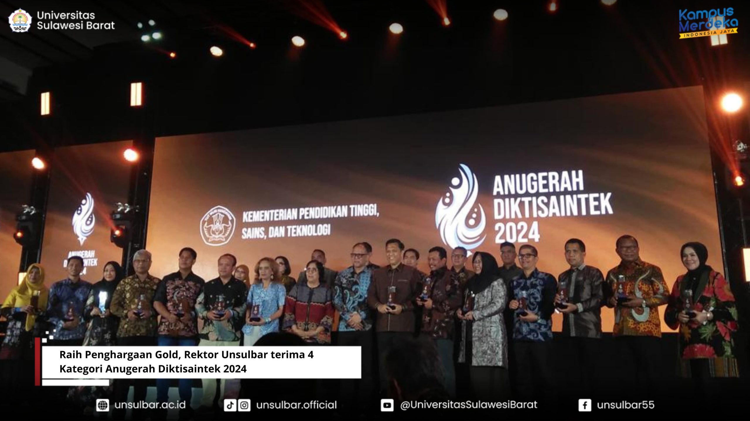 Raih Penghargaan Gold, Rektor Unsulbar terima 4 Kategori Anugerah Diktisaintek 2024