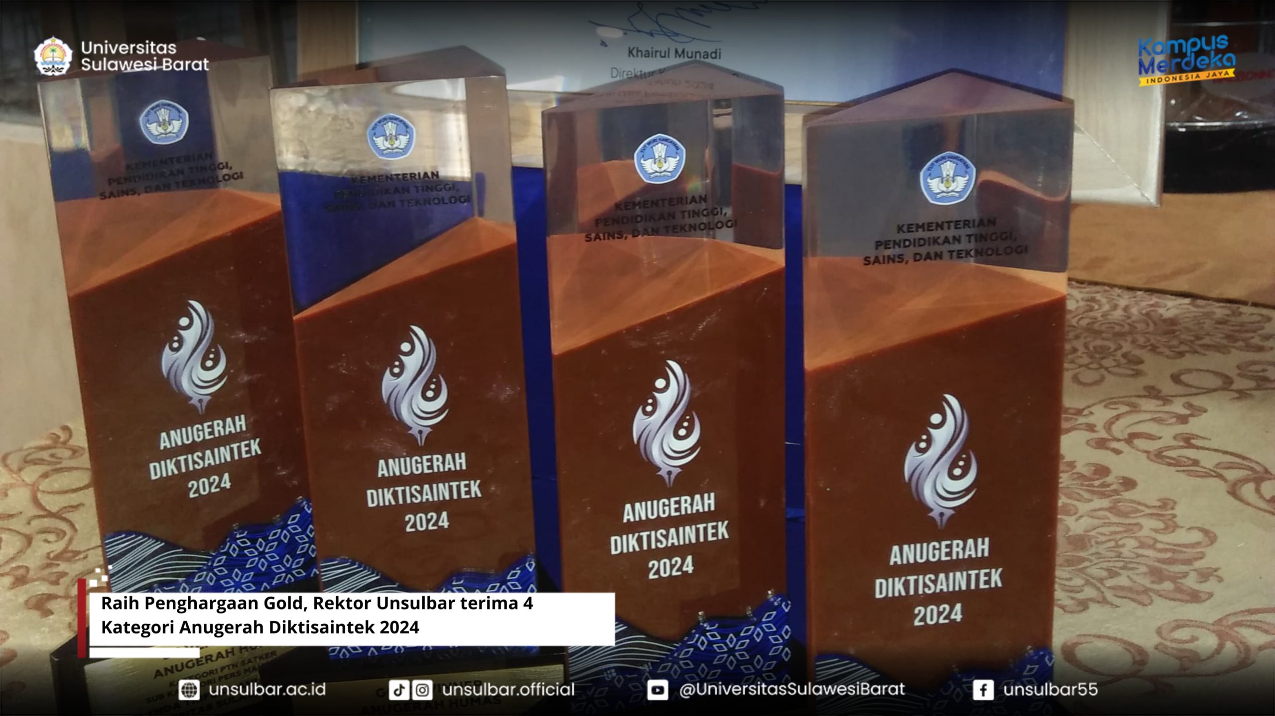 Raih Penghargaan Gold, Rektor Unsulbar terima 4 Kategori Anugerah Diktisaintek 2024