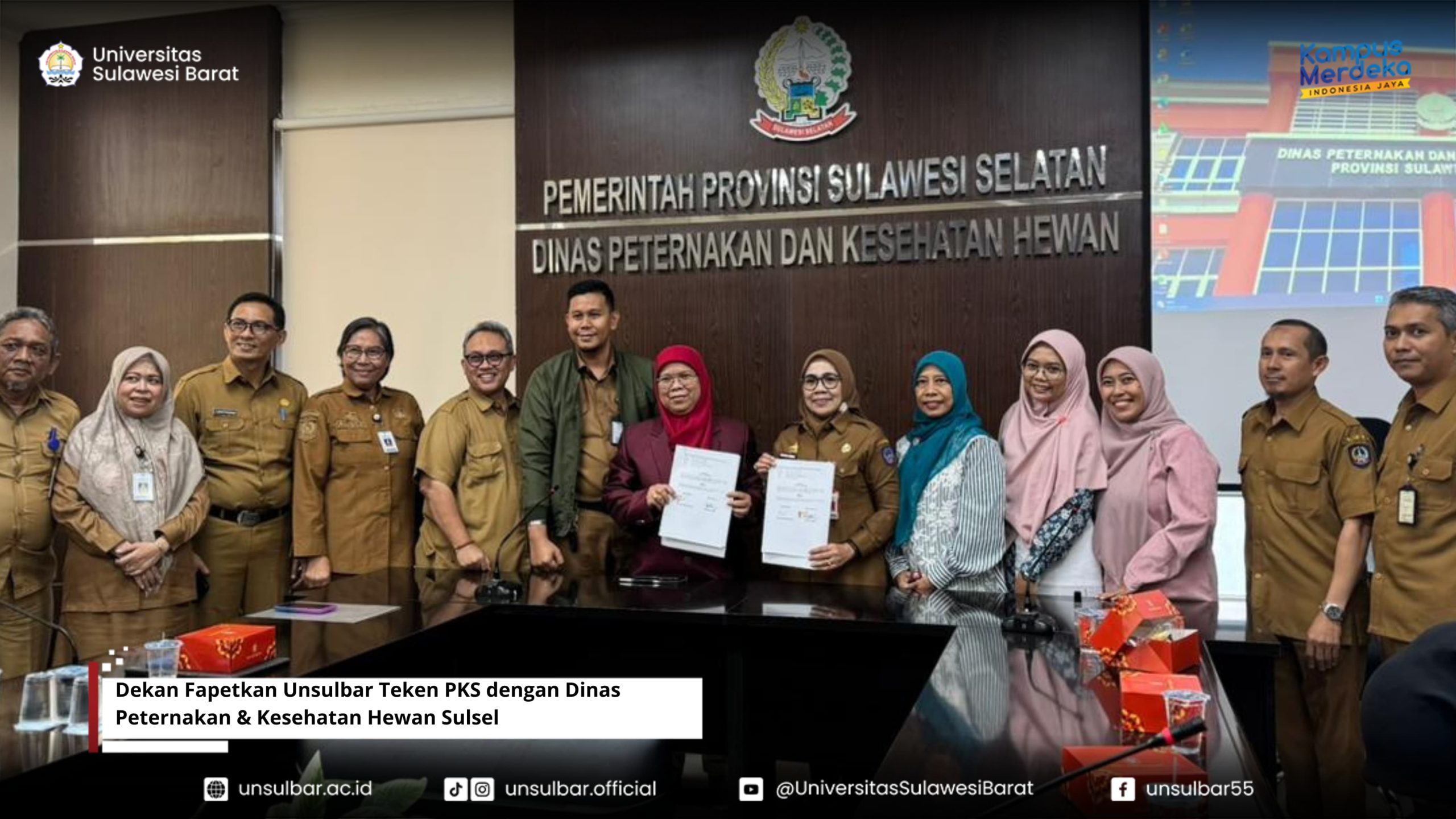 Dekan Fapetkan Unsulbar Teken PKS dengan Dinas Peternakan & Kesehatan Hewan Sulsel
