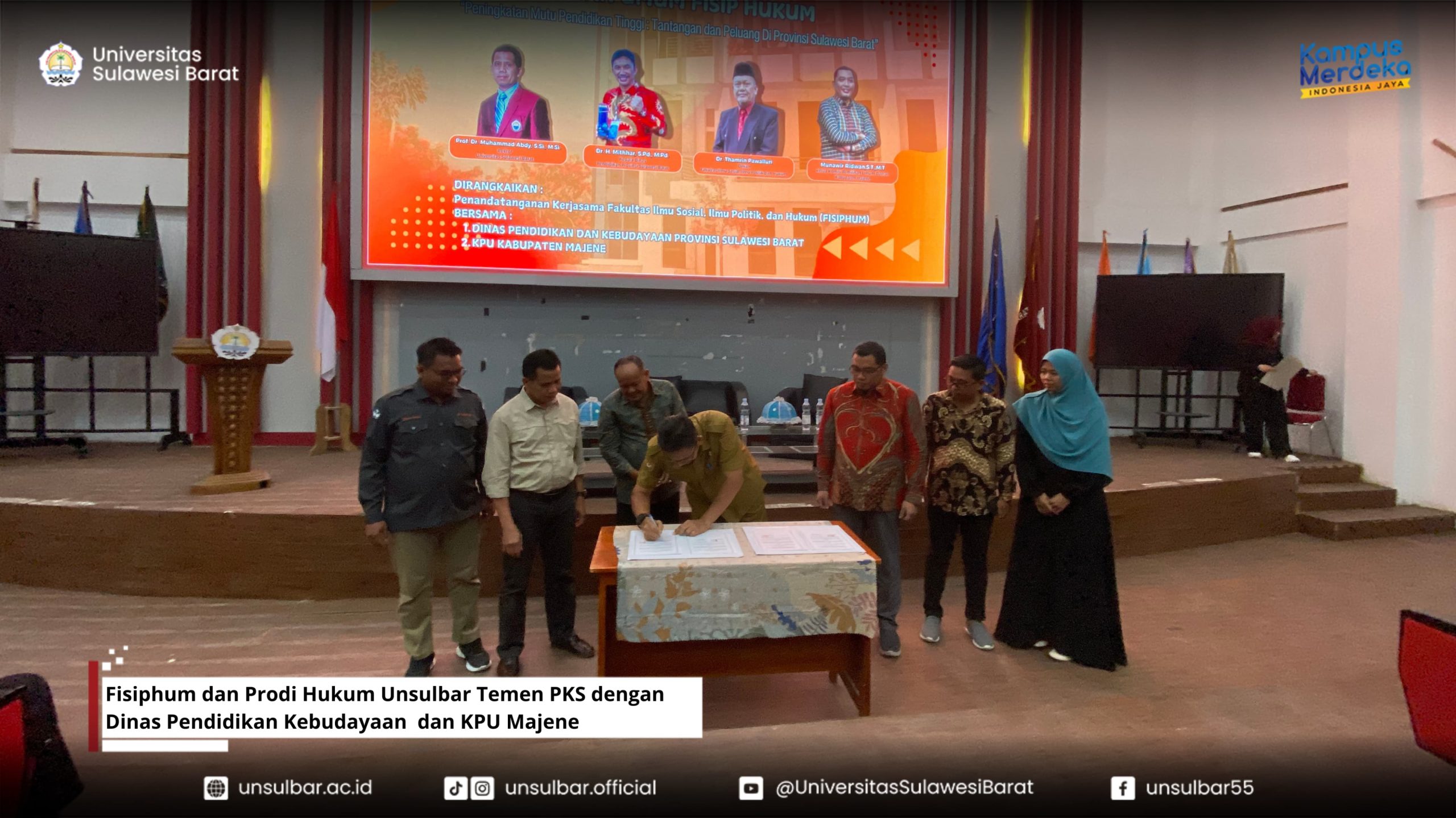Fisiphum dan Prodi Hukum Unsulbar Teken PKS dengan Dinas Pendidikan Kebudayaan  dan KPU Majene