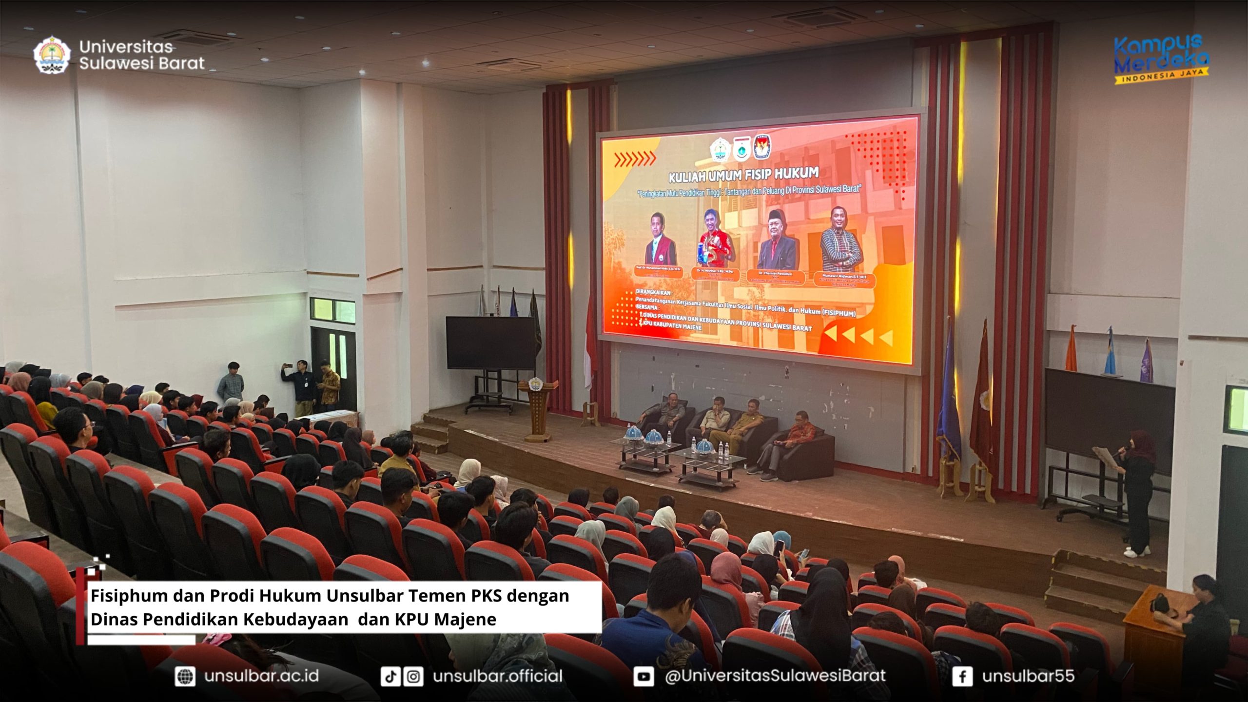 Fisiphum dan Prodi Hukum Unsulbar Teken PKS dengan Dinas Pendidikan Kebudayaan  dan KPU Majene