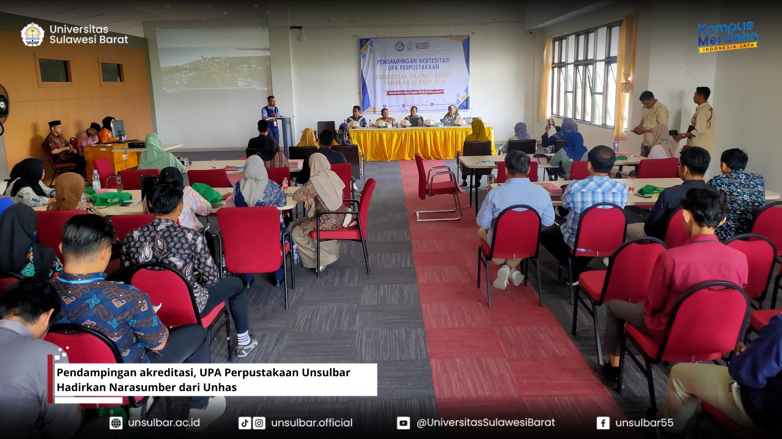 Pendampingan akreditasi, UPA Perpustakaan Unsulbar Hadirkan Narasumber dari Unhas
