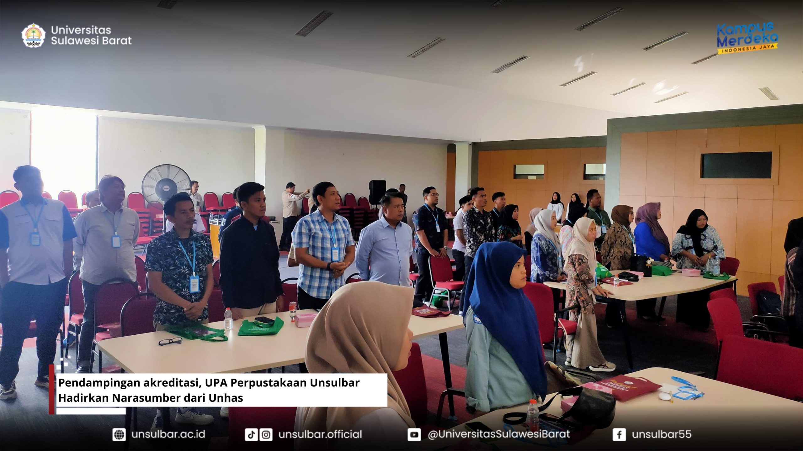 Pendampingan akreditasi, UPA Perpustakaan Unsulbar Hadirkan Narasumber dari Unhas