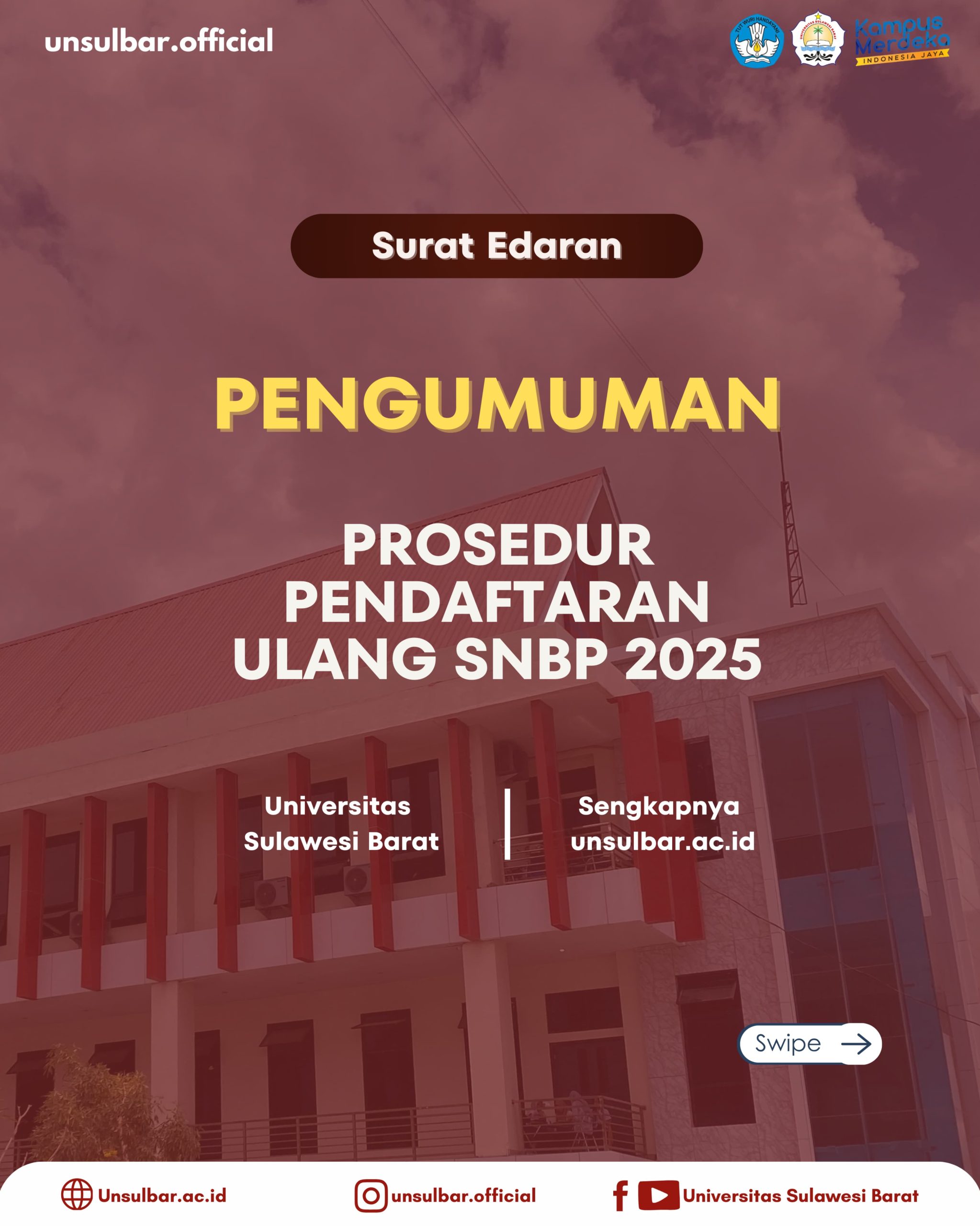 PENGUMUMAN DAN PROSEDUR PENDAFTARAN ULANG SNBP 2025
