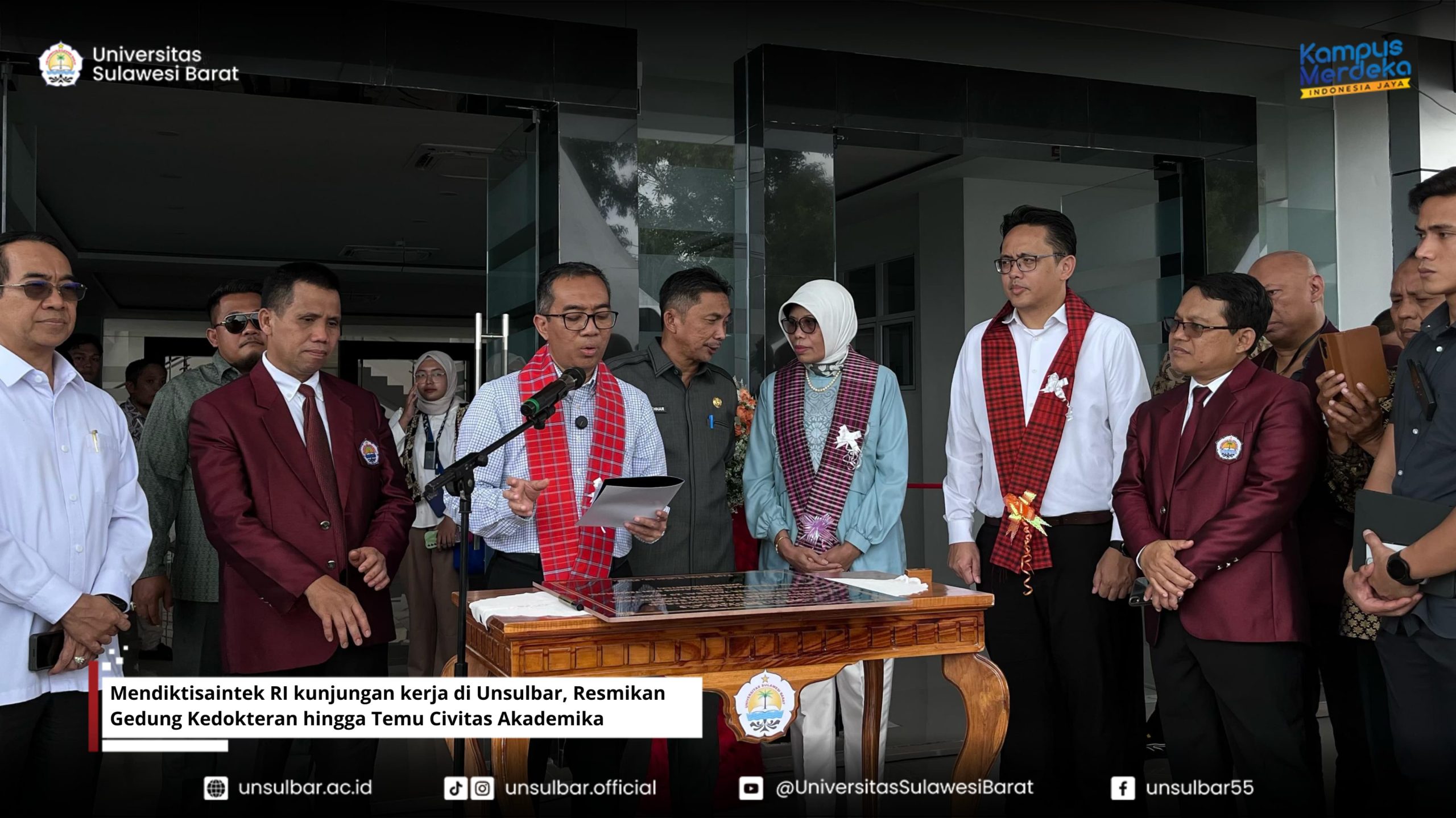 Mendiktisaintek RI kunjungan kerja di Unsulbar, Resmikan Gedung Kedokteran hingga Temu Civitas Akademika