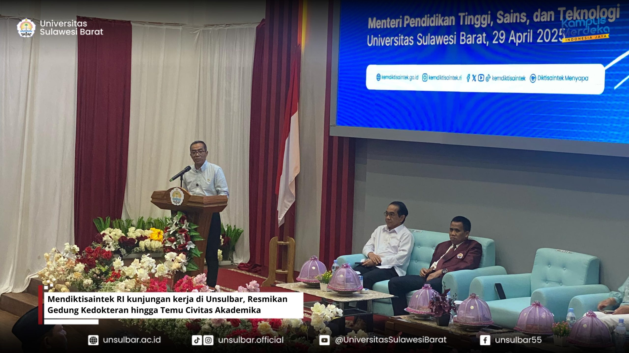 Mendiktisaintek RI kunjungan kerja di Unsulbar, Resmikan Gedung Kedokteran hingga Temu Civitas Akademika