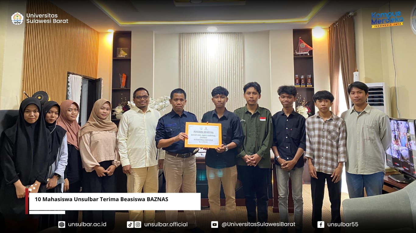 10 Mahasiswa Unsulbar Terima Beasiswa BAZNAS
