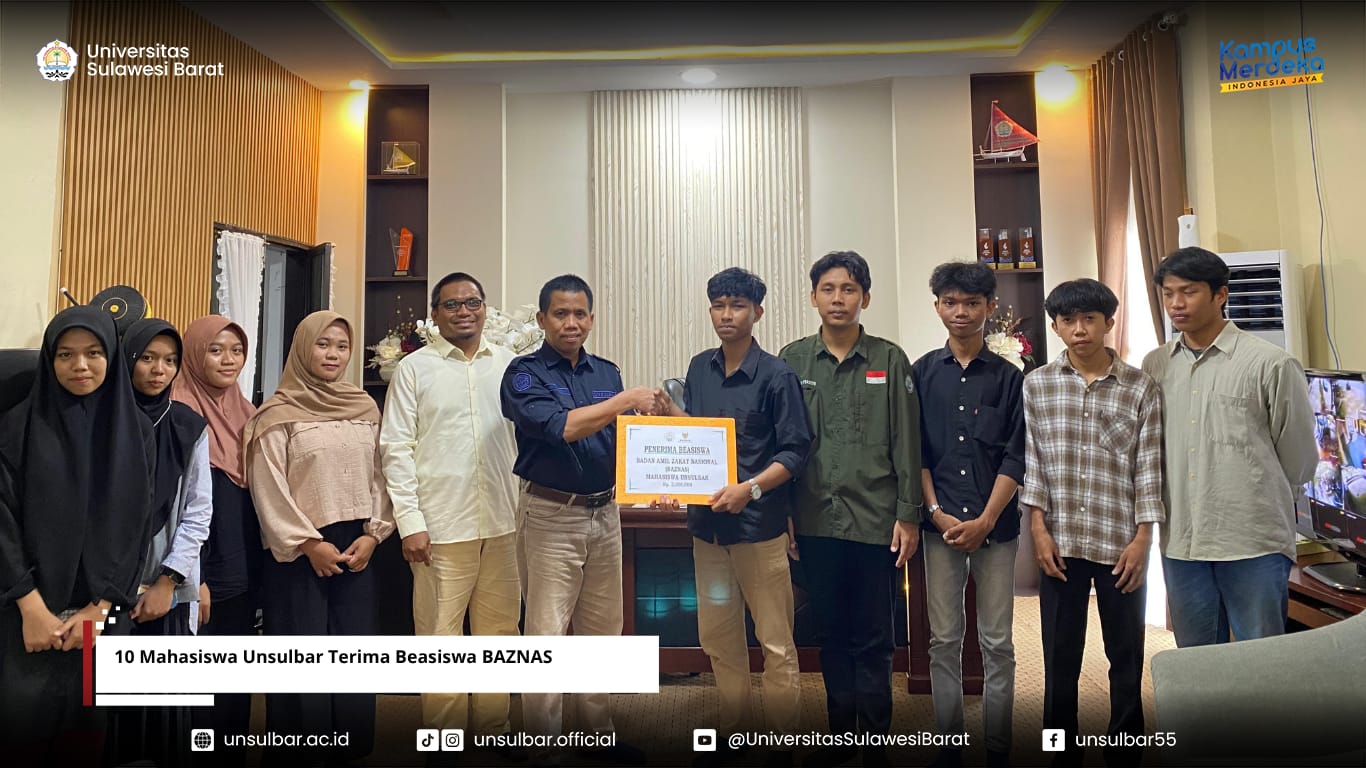 10 Mahasiswa Unsulbar Terima Beasiswa BAZNAS