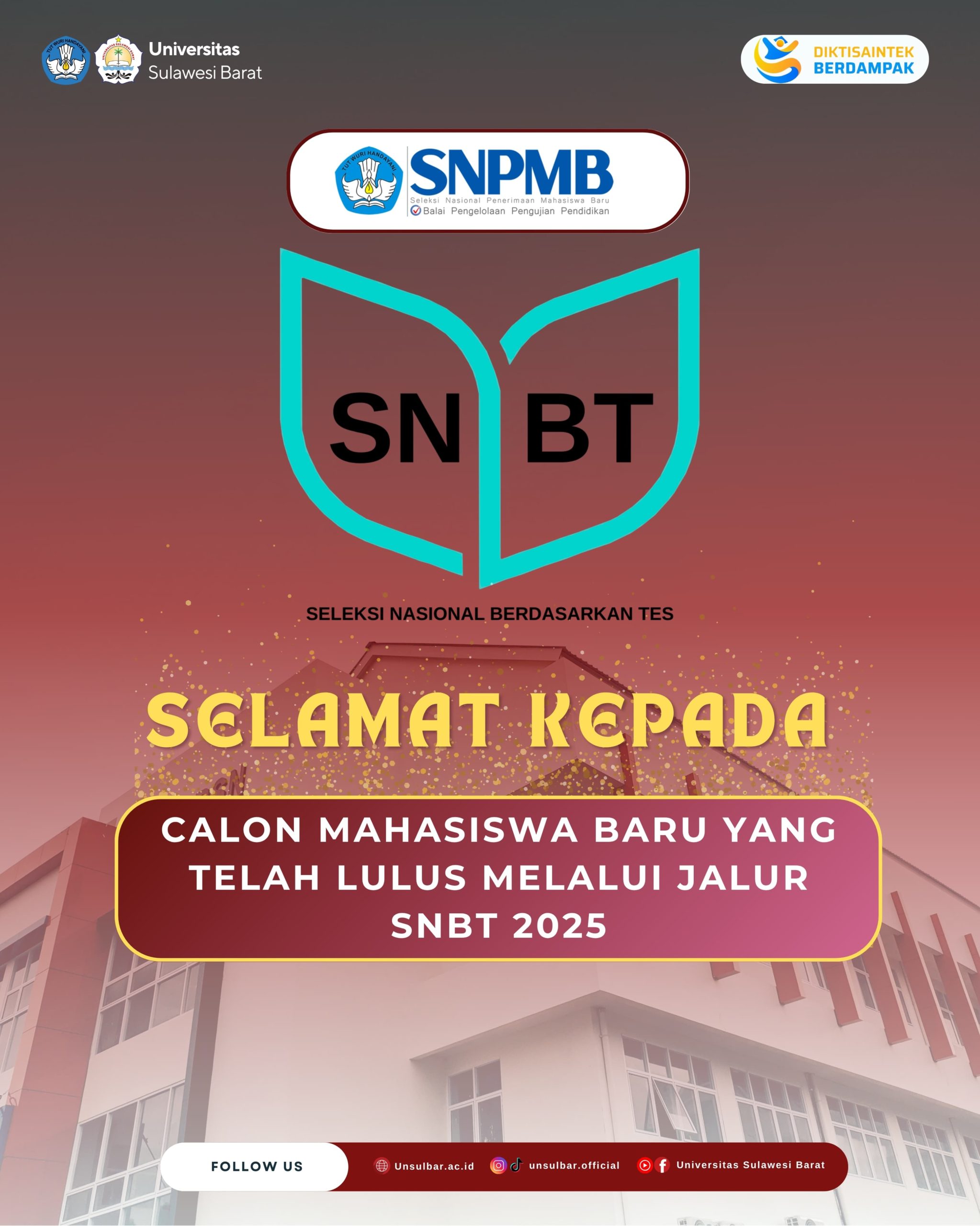 Daftar Peserta Lulus Seleksi Masuk UNSULBAR Jalur SNBT 2025