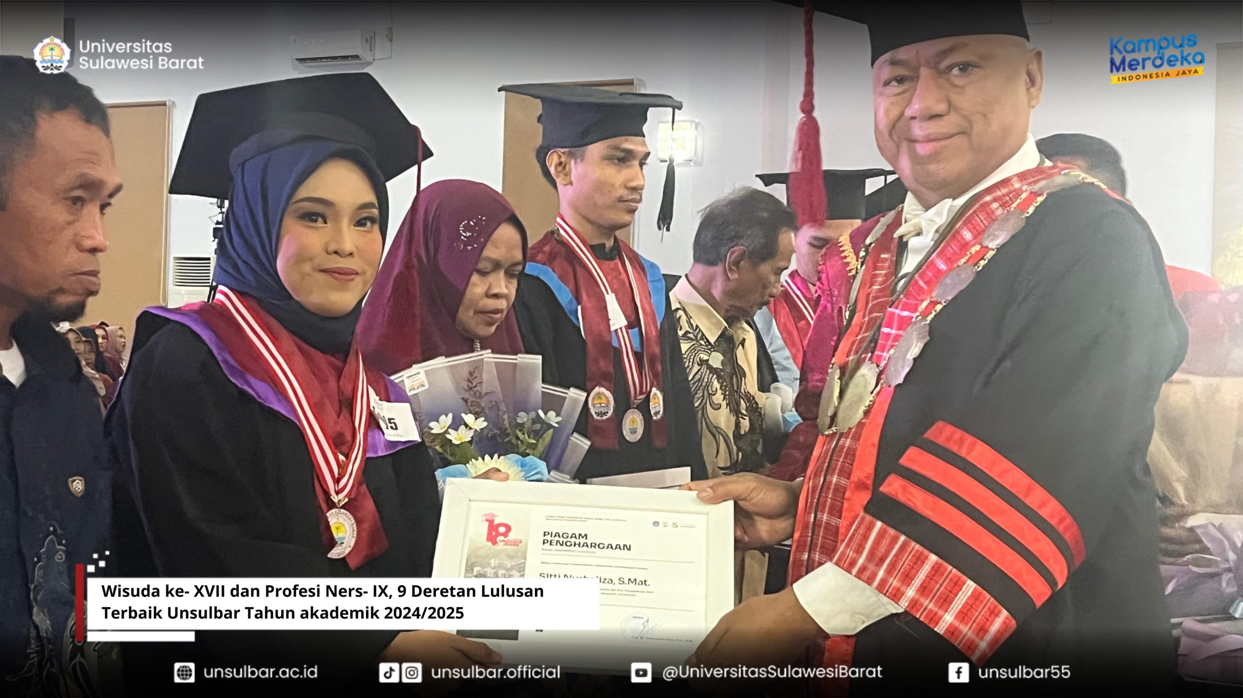 Wisuda ke- XVII dan Profesi Ners- IX, 9 Deretan Lulusan terbaik Unsulbar Tahun akademik 2024/2025