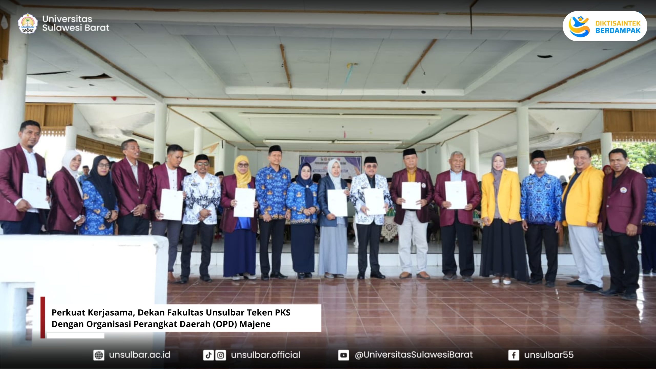 Perkuat Kerjasama, Lingkup Fakultas Unsulbar Teken PKS Dengan Organisasi Perangkat Daerah (OPD) Majene