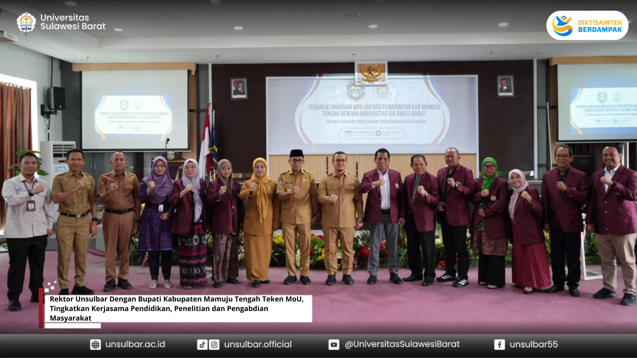 Rektor Unsulbar Dengan Bupati Kabupaten Mamuju Tengah Teken MoU, Tingkatkan Kerjasama Pendidikan, Penelitian dan Pengabdian Masyarakat