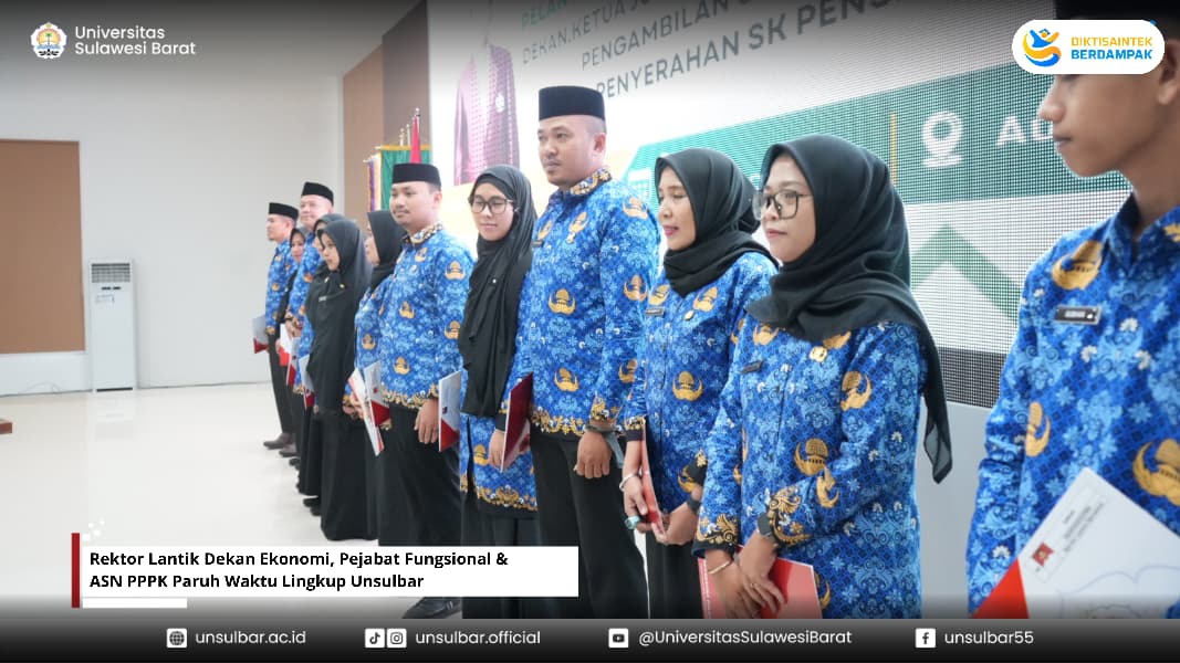 Rektor Lantik Dekan Ekonomi, Pejabat Fungsional & ASN PPPK Paruh Waktu Lingkup Unsulbar