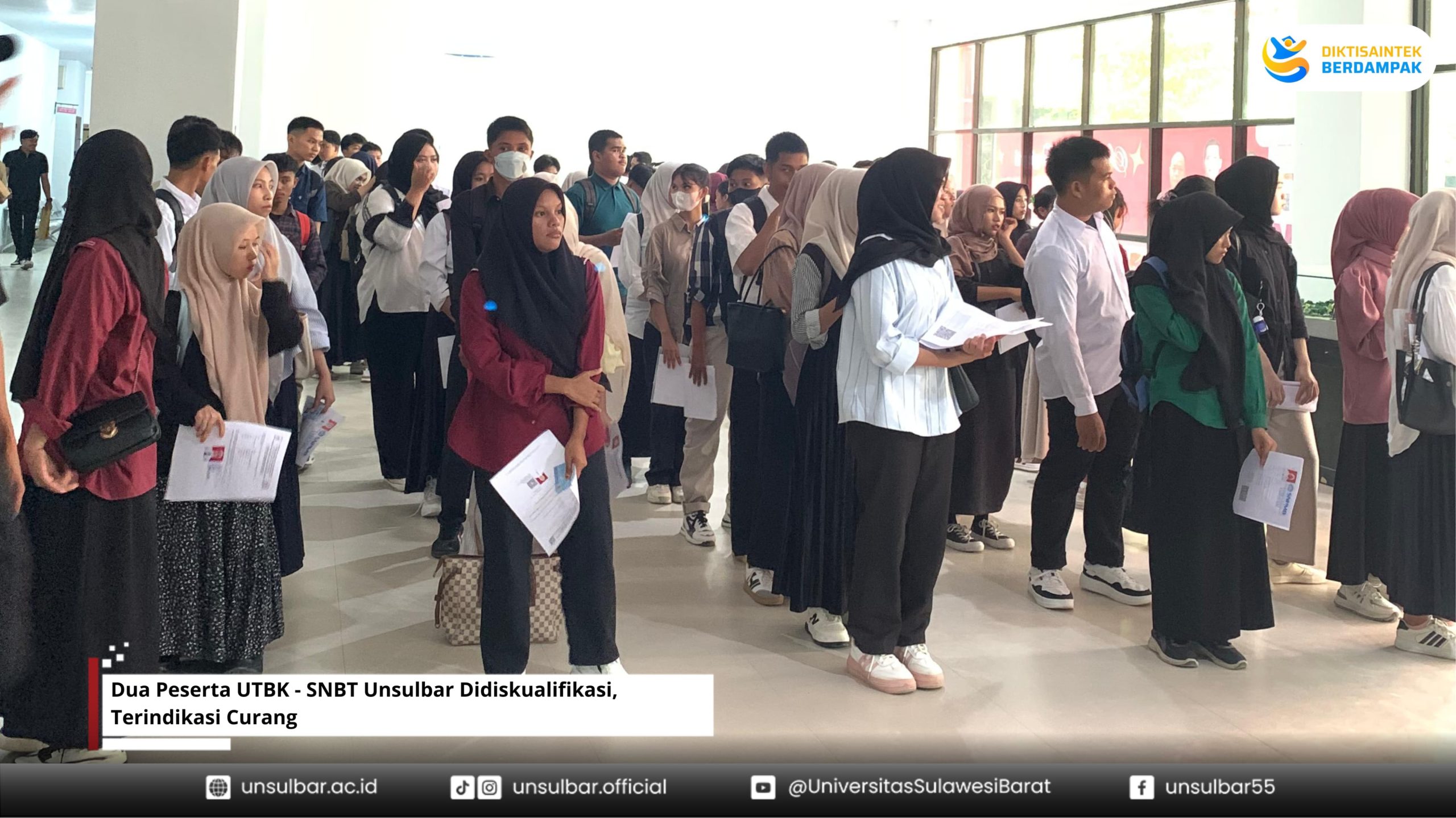 Dua Peserta UTBK - SNBT Unsulbar Didiskualifikasi, Terindikasi Curang