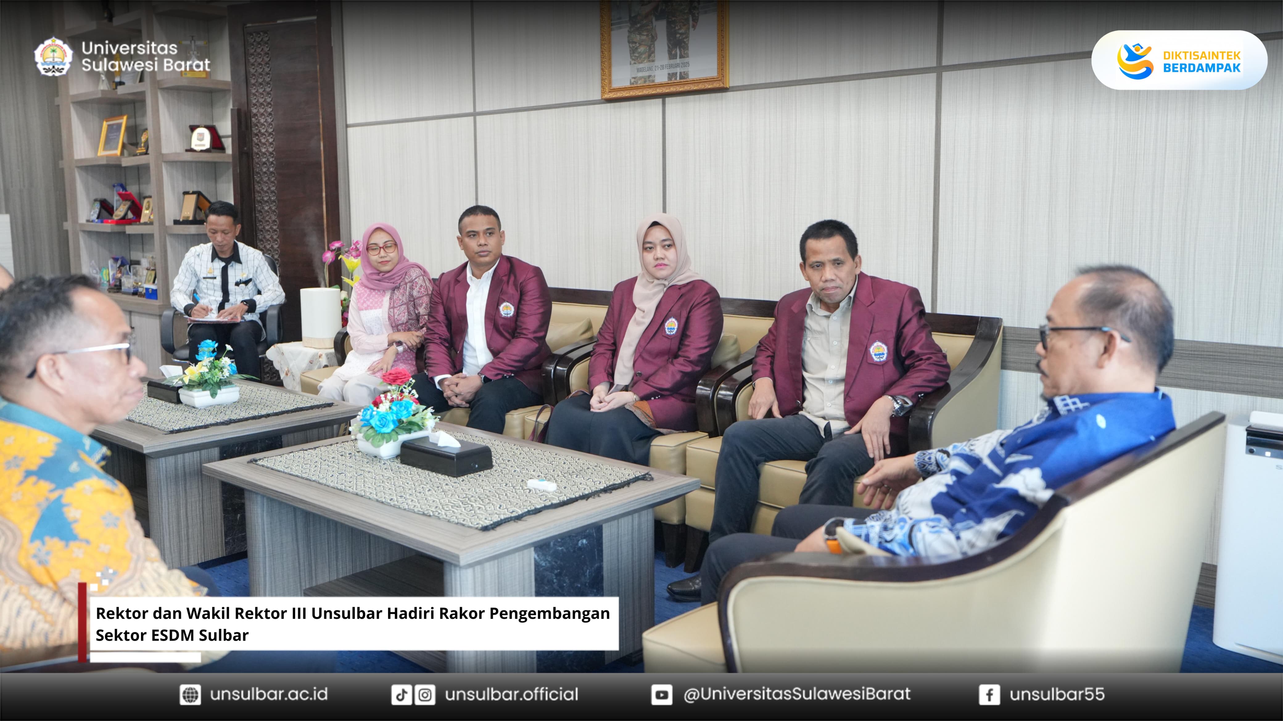 Rektor dan Wakil Rektor III Unsulbar Hadiri Rakor Pengembangan Sektor ESDM Sulbar