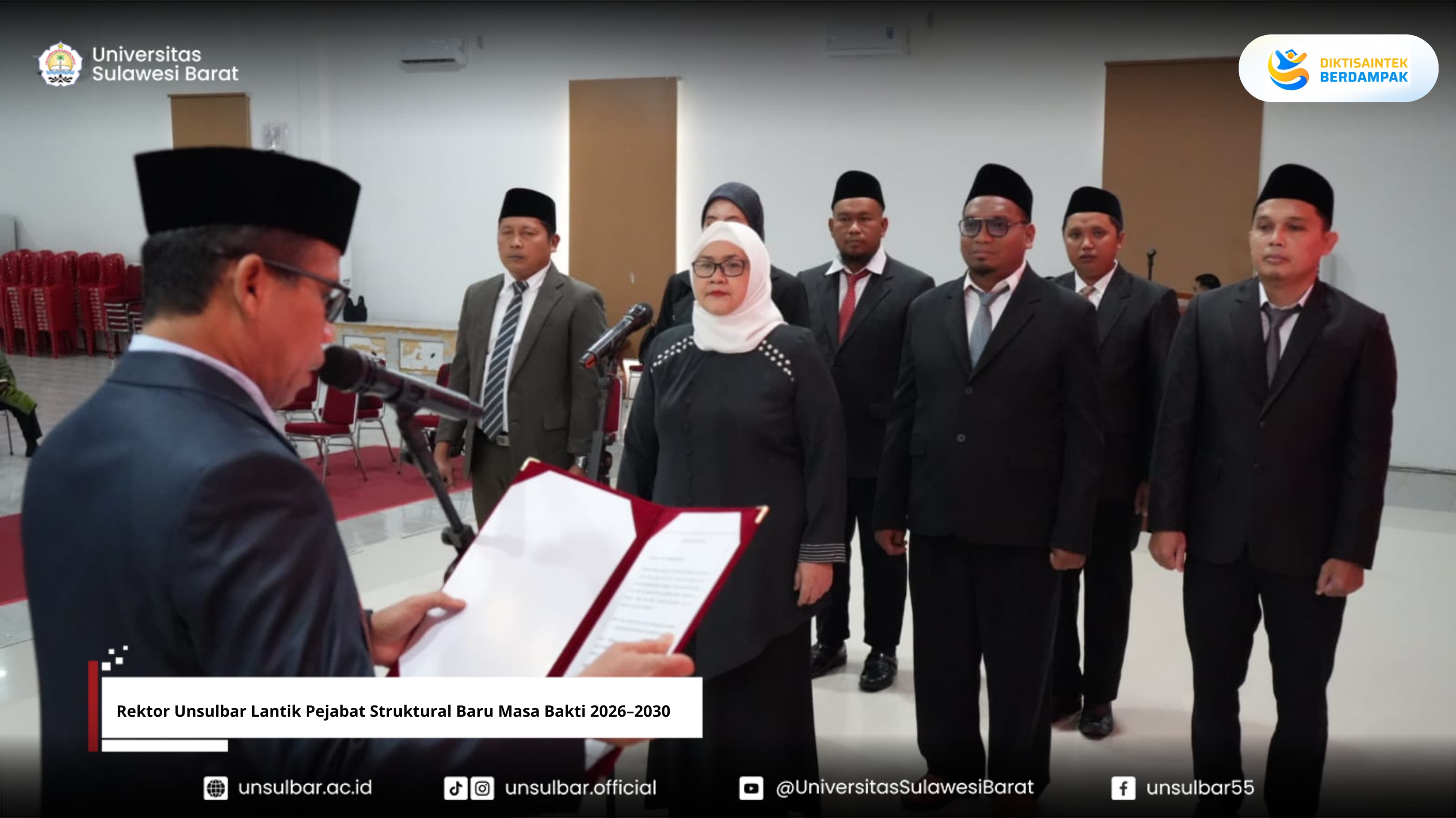 Rektor Unsulbar Lantik Pejabat Struktural Baru Masa Bakti 2026–2030 (Dok.Humas)