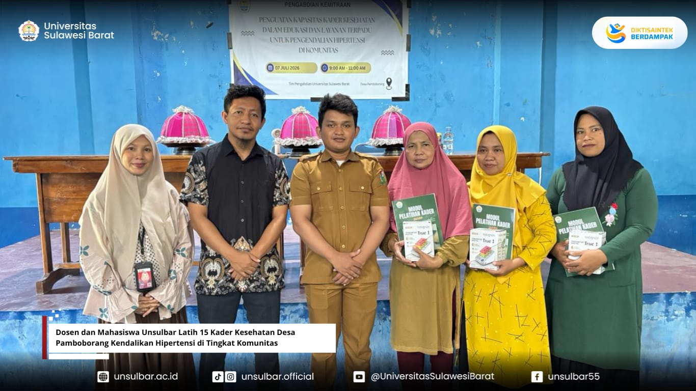 Dosen dan Mahasiswa Unsulbar Latih 15 Kader Kesehatan Desa Pamboborang Kendalikan Hipertensi di Tingkat Komunitas