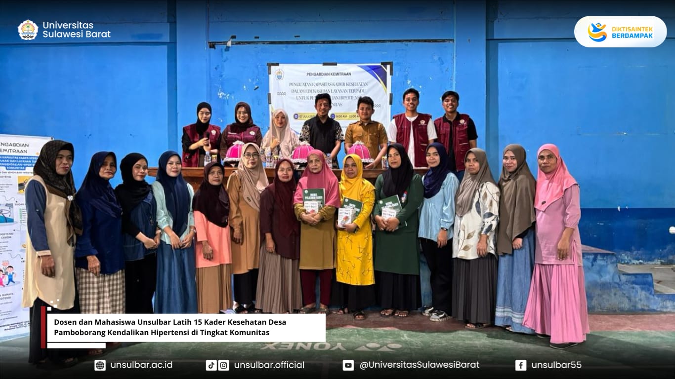 Dosen dan Mahasiswa Unsulbar Latih 15 Kader Kesehatan Desa Pamboborang Kendalikan Hipertensi di Tingkat Komunitas
