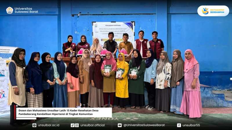 Dosen dan Mahasiswa Unsulbar Latih 15 Kader Kesehatan Desa Pamboborang Kendalikan Hipertensi di Tingkat Komunitas