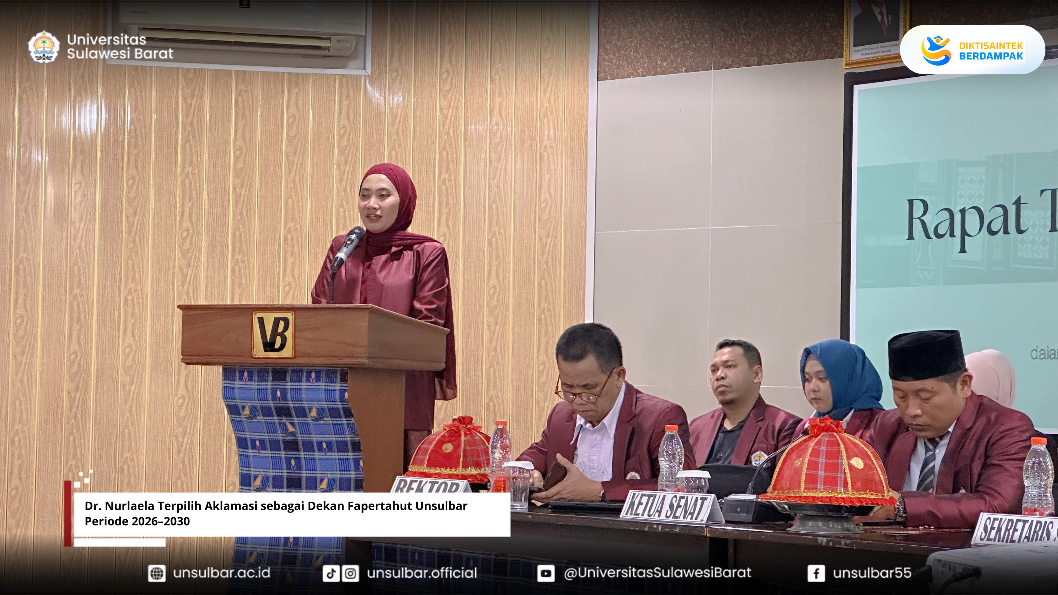 Dr. Nurlaela Terpilih Aklamasi sebagai Dekan Fapertahut Unsulbar Periode 2026–2030