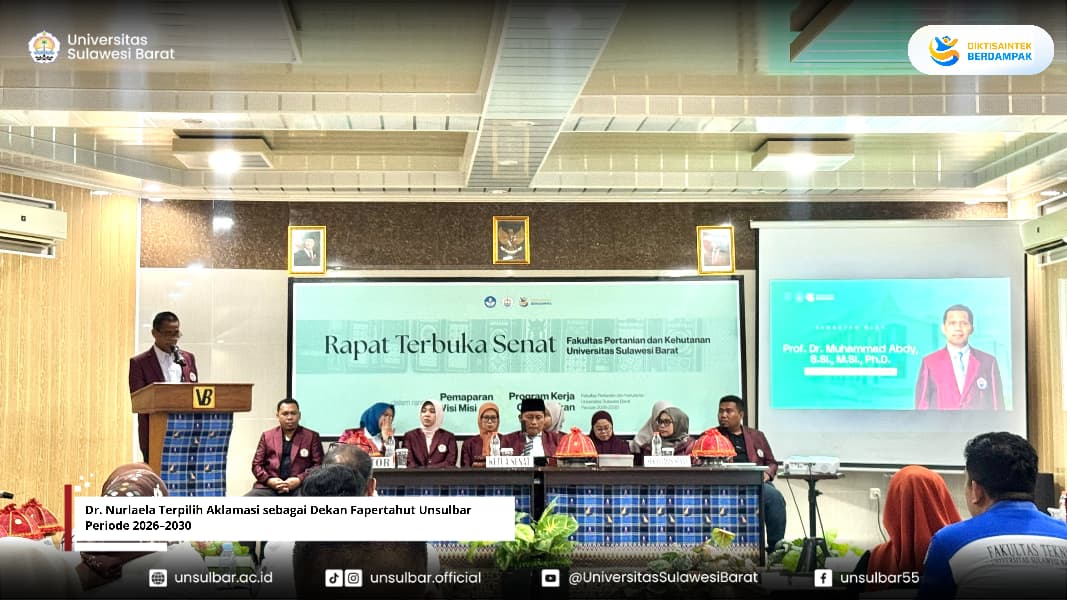 Dr. Nurlaela Terpilih Aklamasi sebagai Dekan Fapertahut Unsulbar Periode 2026–2030