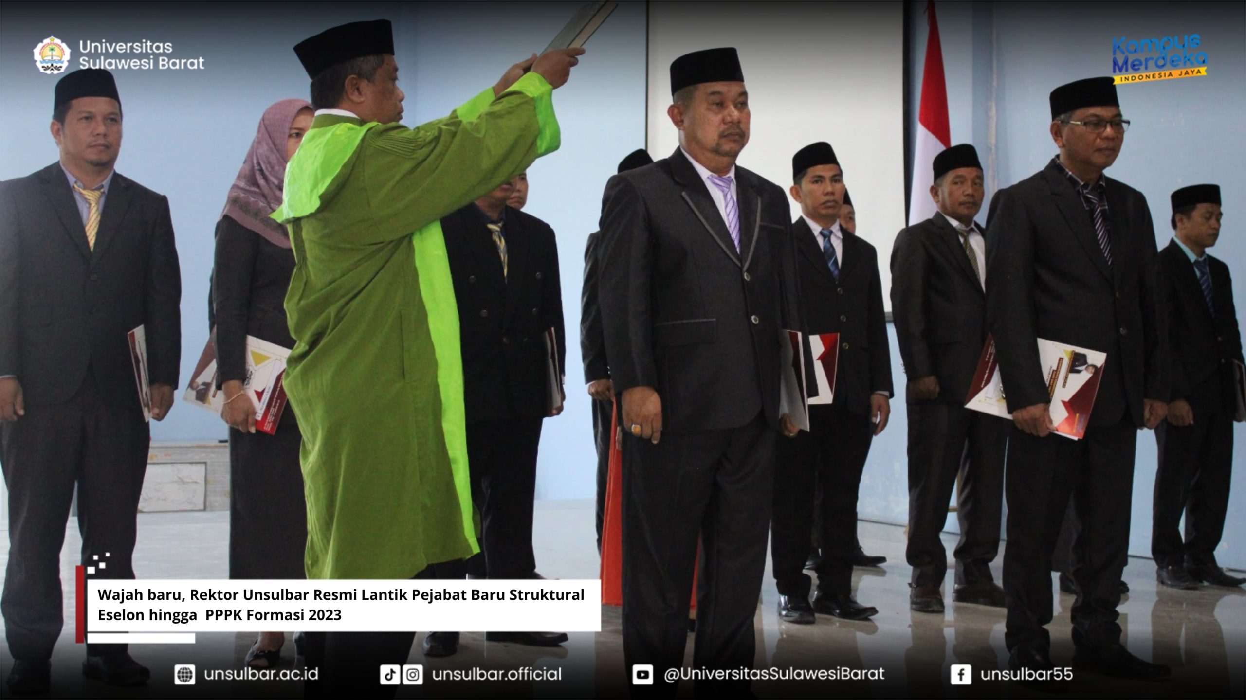 Wajah baru, Rektor Unsulbar Resmi Lantik Pejabat Baru Struktural Eselon hingga  PPPK Formasi 2023