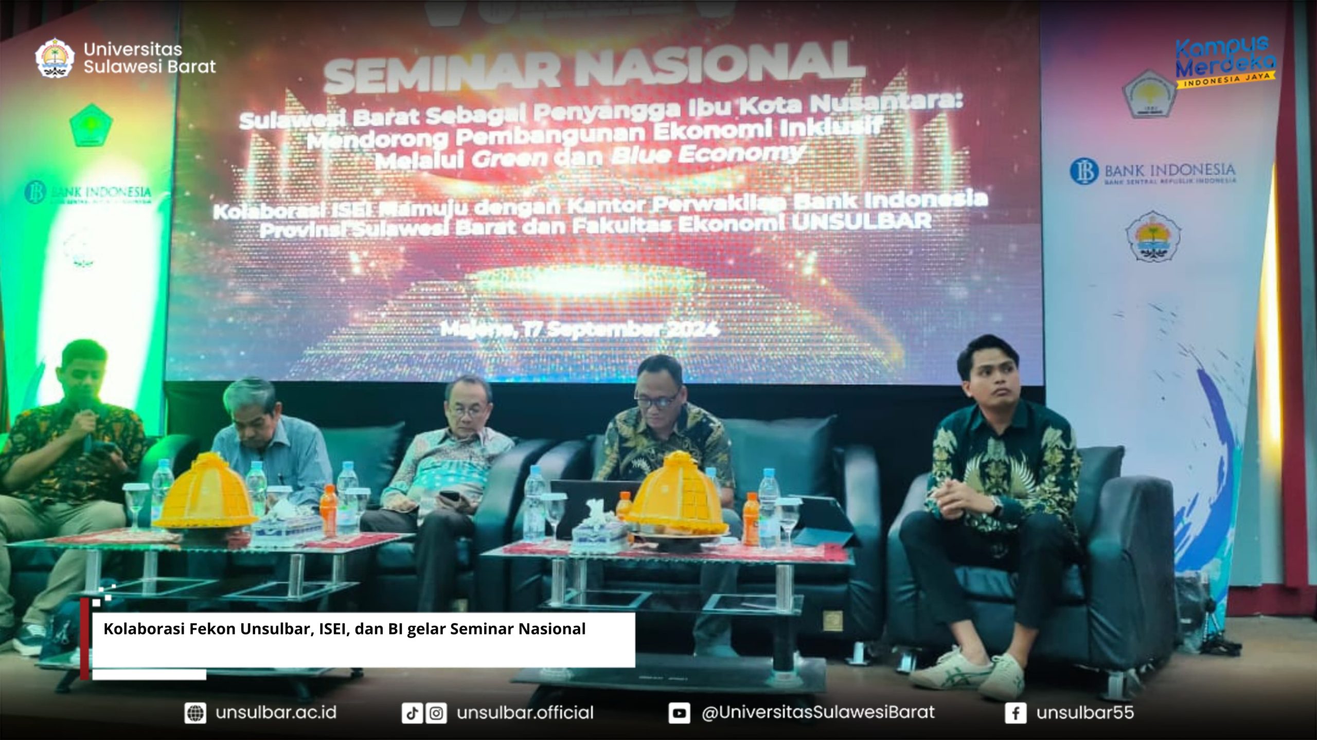Kolaborasi Fekon Unsulbar, ISEI, dan BI gelar Seminar Nasional
