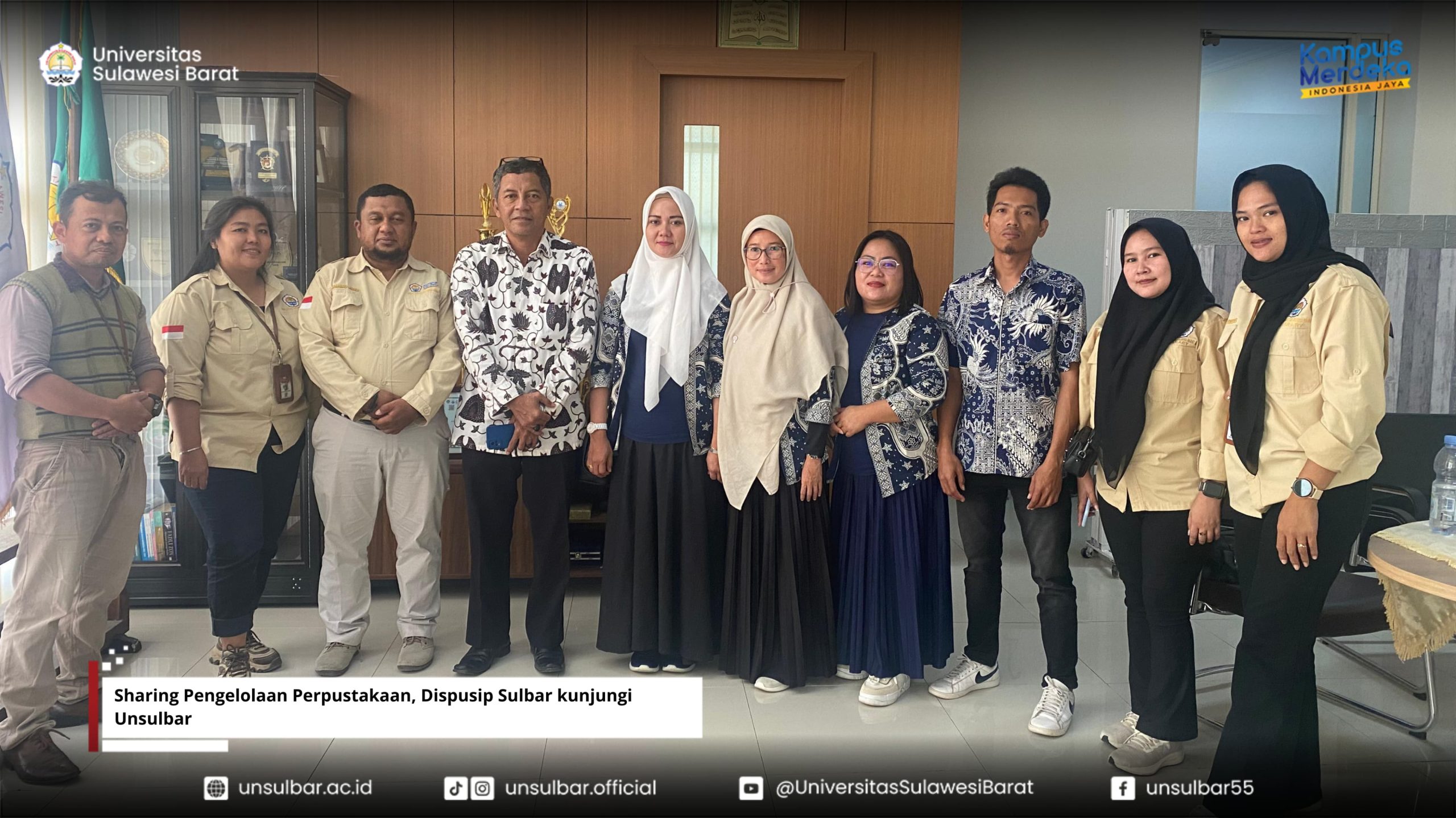 Sharing Pengelolaan Perpustakaan, DISPUSIP Sulbar kunjungi Unsulbar