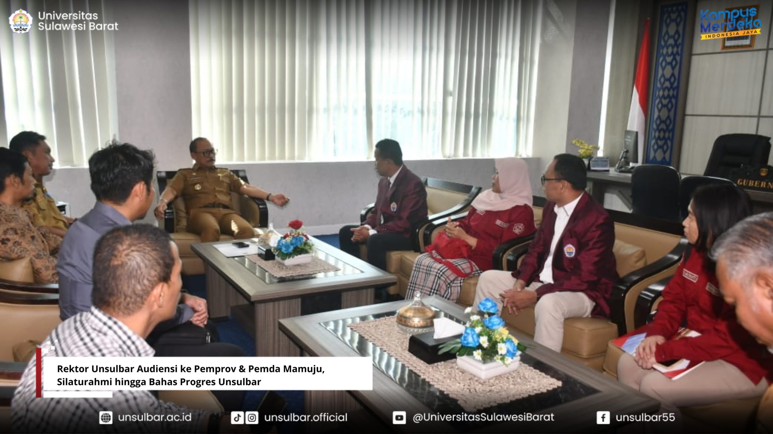 Rektor Unsulbar Audiensi ke Pemprov Sulbar & Pemda Mamuju, Silaturahmi hingga Bahas Progres Unsulbar