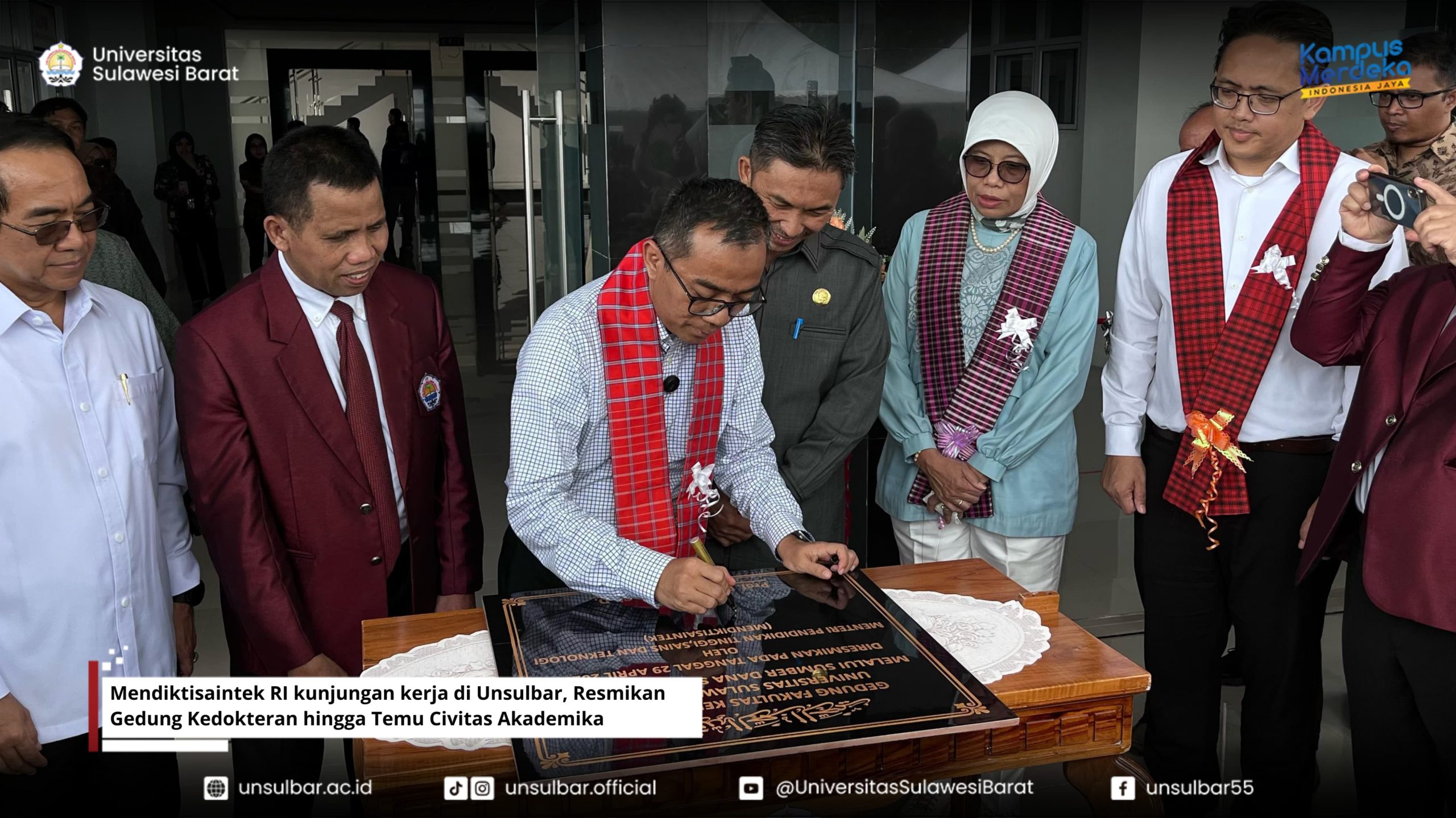 Mendiktisaintek RI kunjungan kerja di Unsulbar, Resmikan Gedung Kedokteran hingga Temu Civitas Akademika